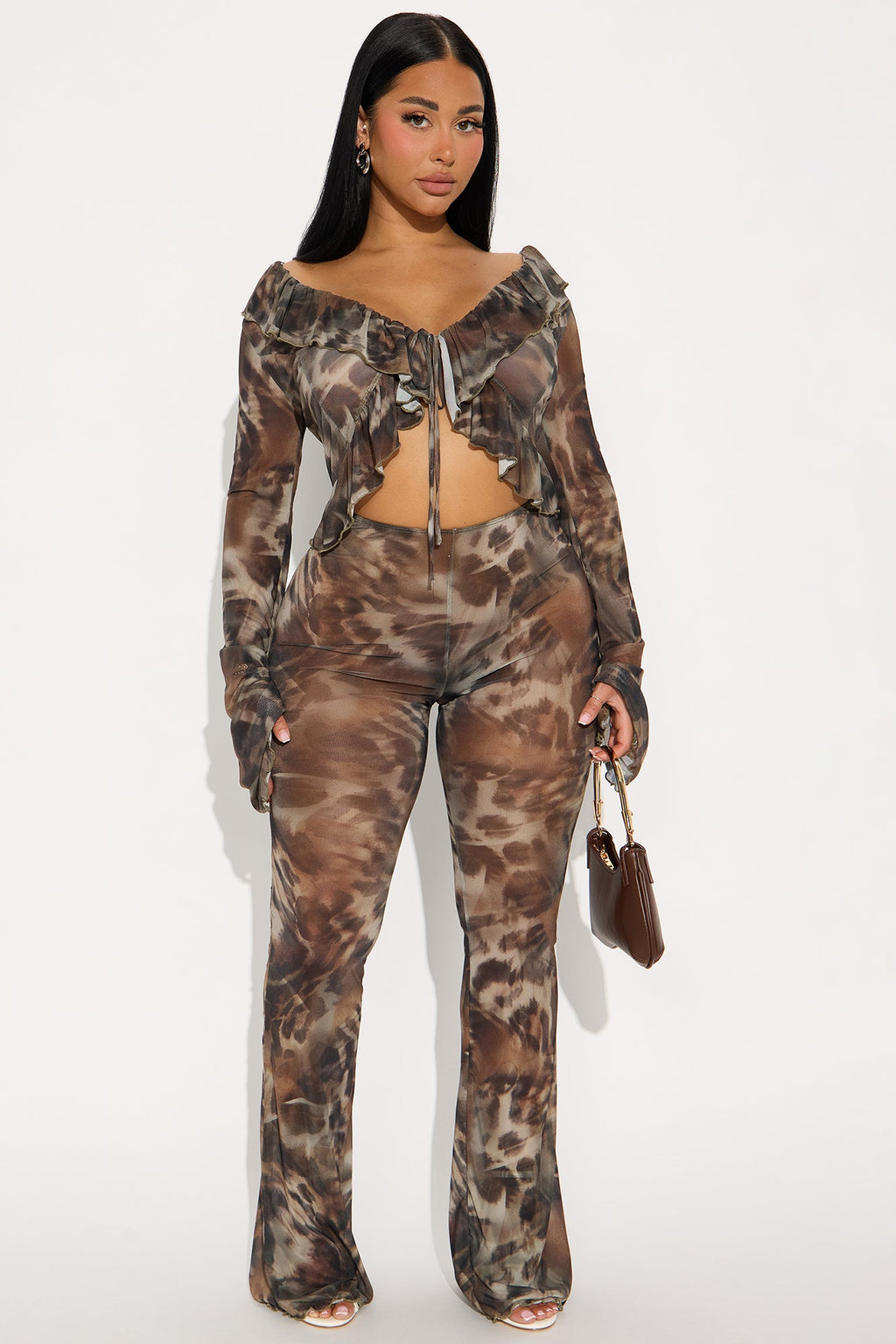 Gave You Grace Mesh Jumpsuit - Olive/combo