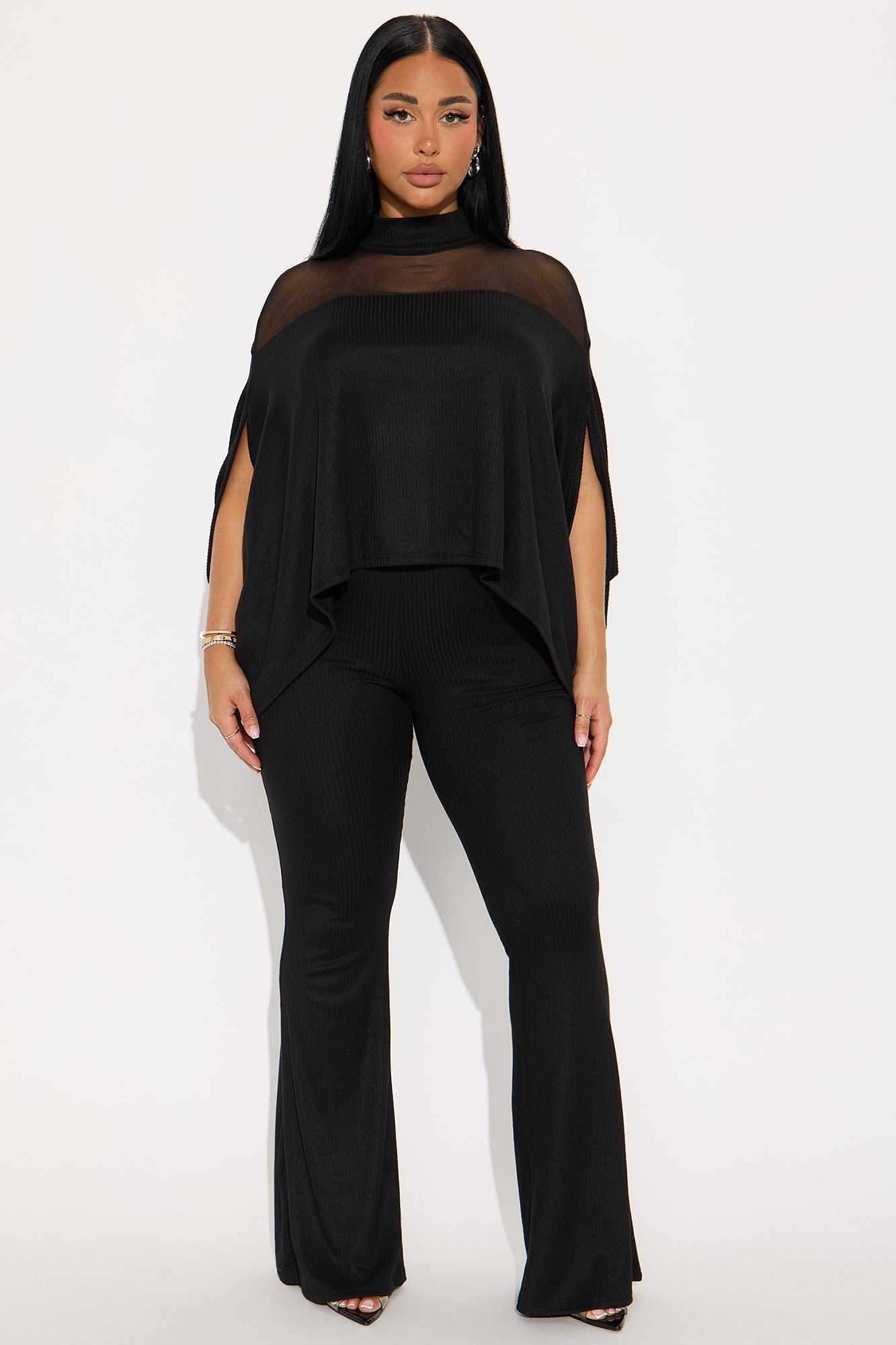 Alice Mock Neck Pant Set - Black