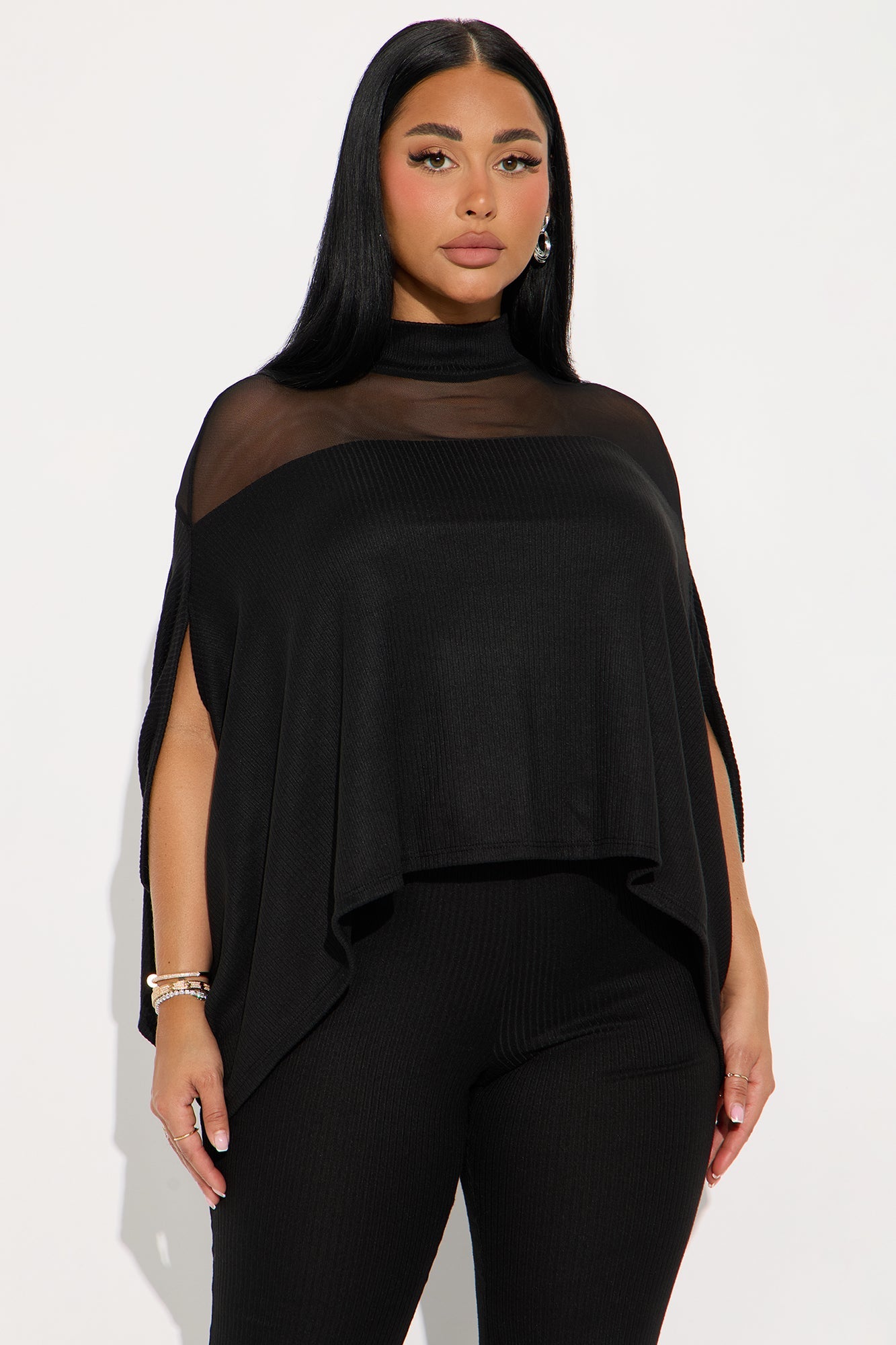Alice Mock Neck Pant Set - Black