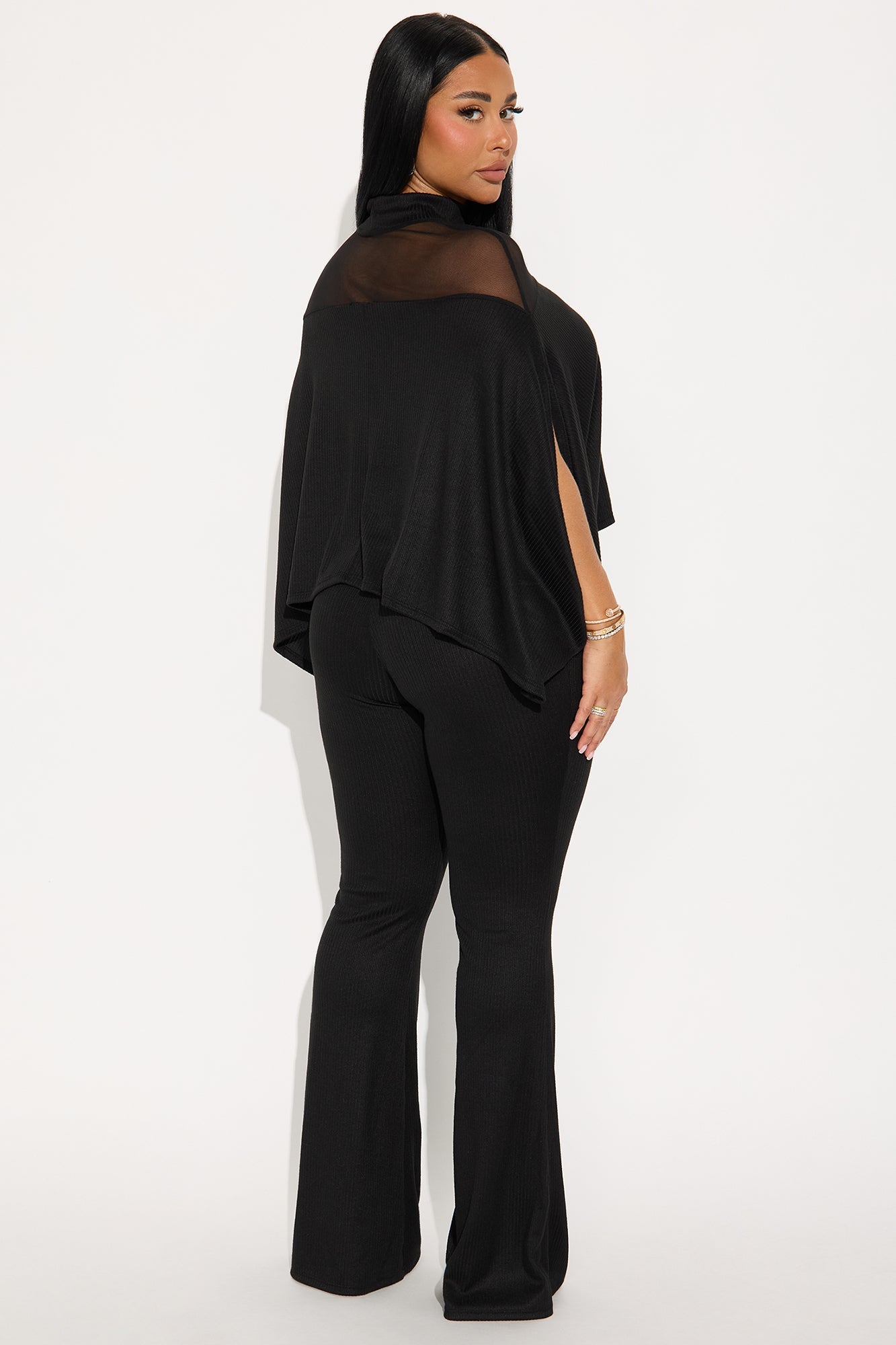 Alice Mock Neck Pant Set - Black