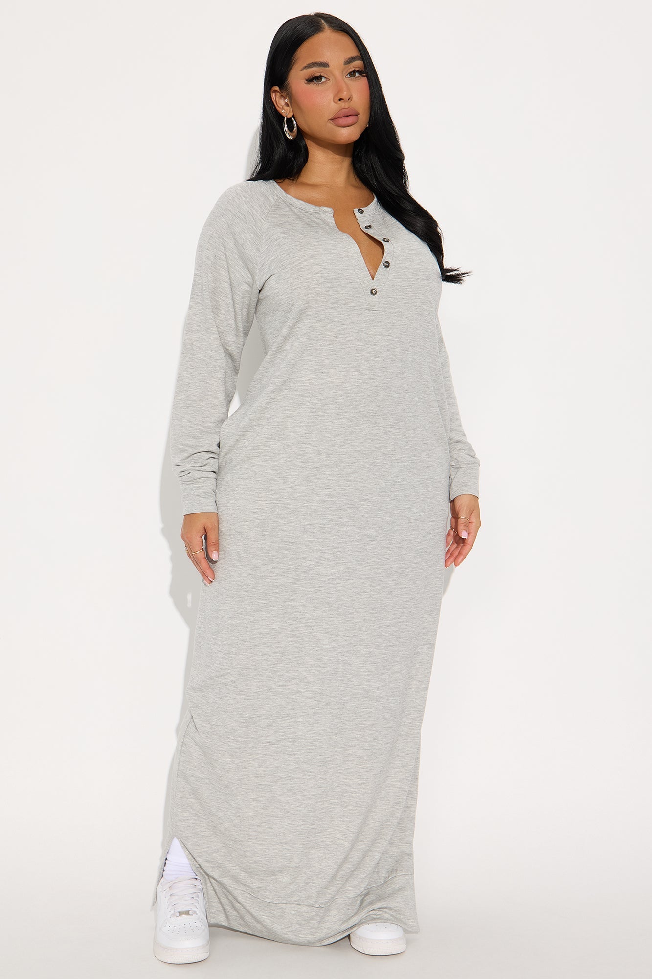 Maywood French Terry Maxi Dress - Heather Grey