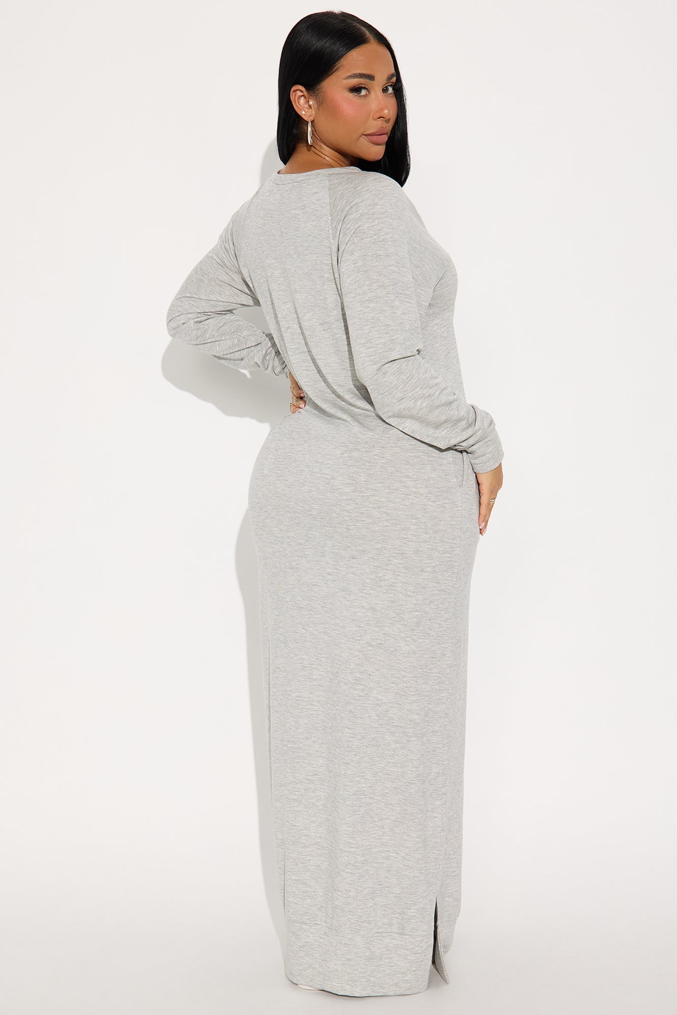 Maywood French Terry Maxi Dress - Heather Grey