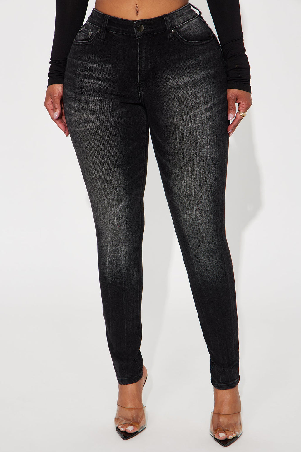 Simply Classic Mid Rise Skinny Jeans - Black Wash