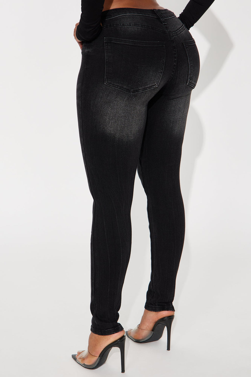Simply Classic Mid Rise Skinny Jeans - Black Wash