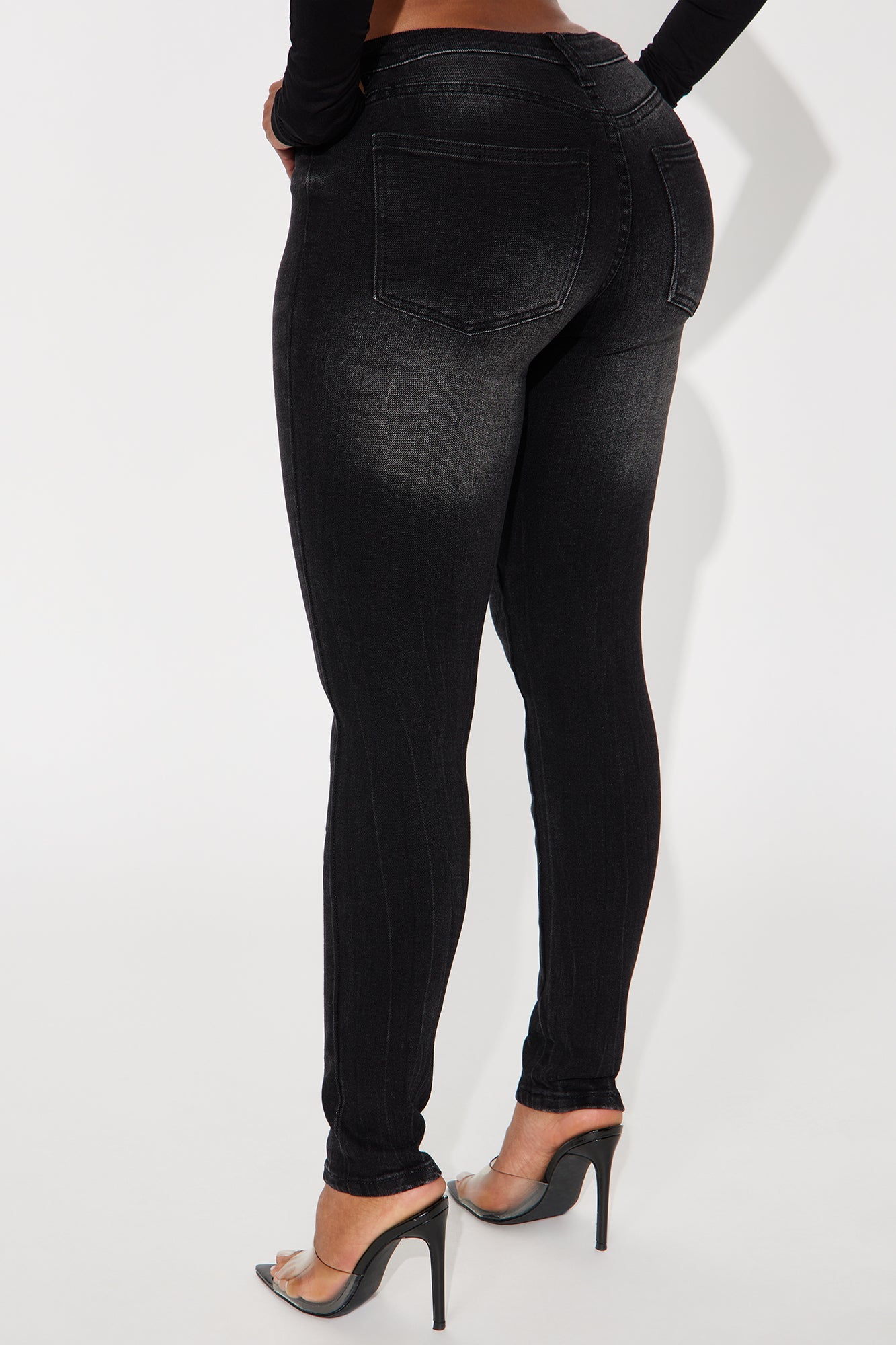 Simply Classic Mid Rise Skinny Jeans - Black Wash