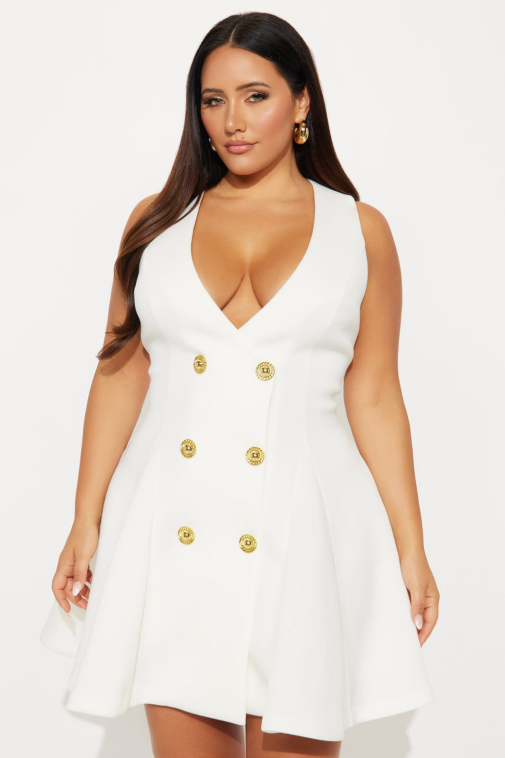 Tall Queen Of Everything Pleated Mini Dress - White