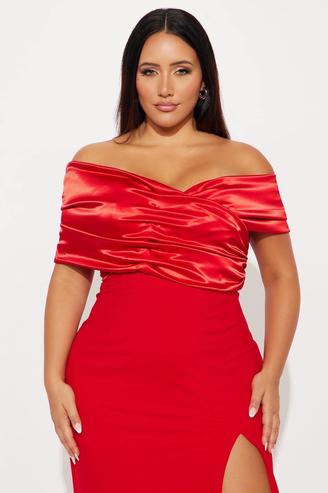 Am I The Drama Draped Maxi Dress - Red