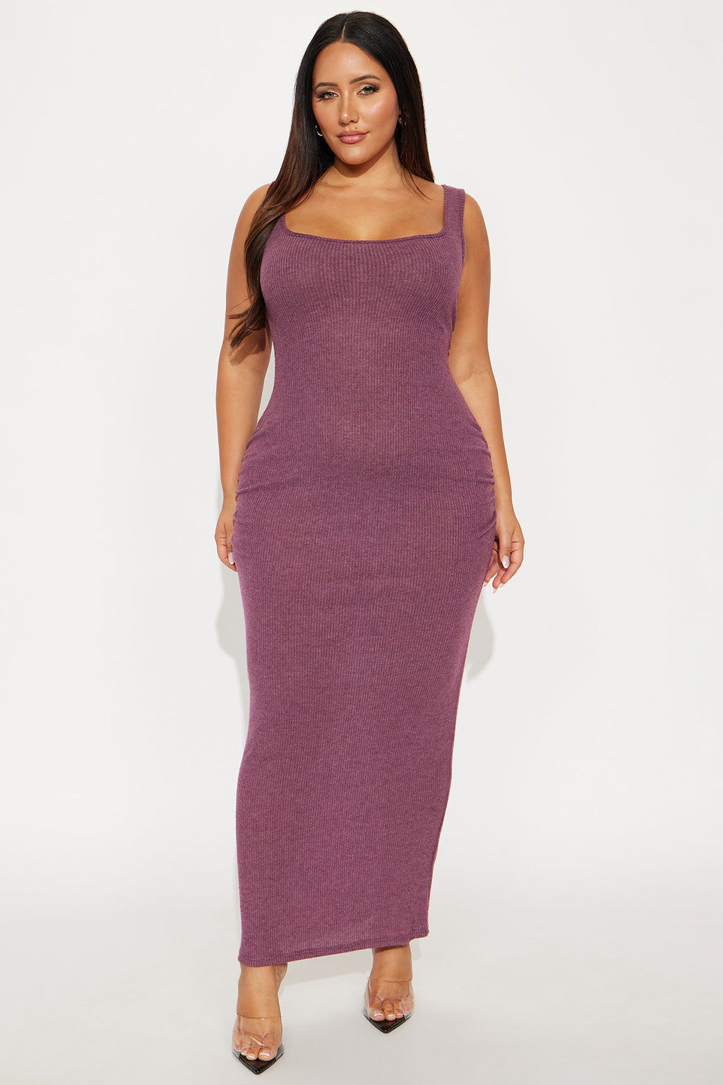Azusa 2 Piece Zip Up Maxi Dress Set - Plum
