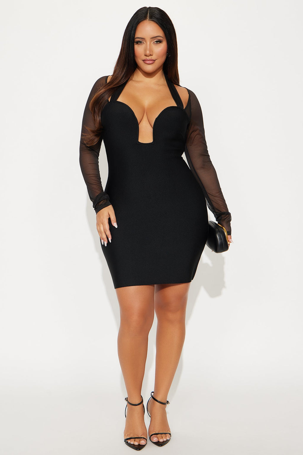 Tall Crave More Bandage Mini Dress - Black