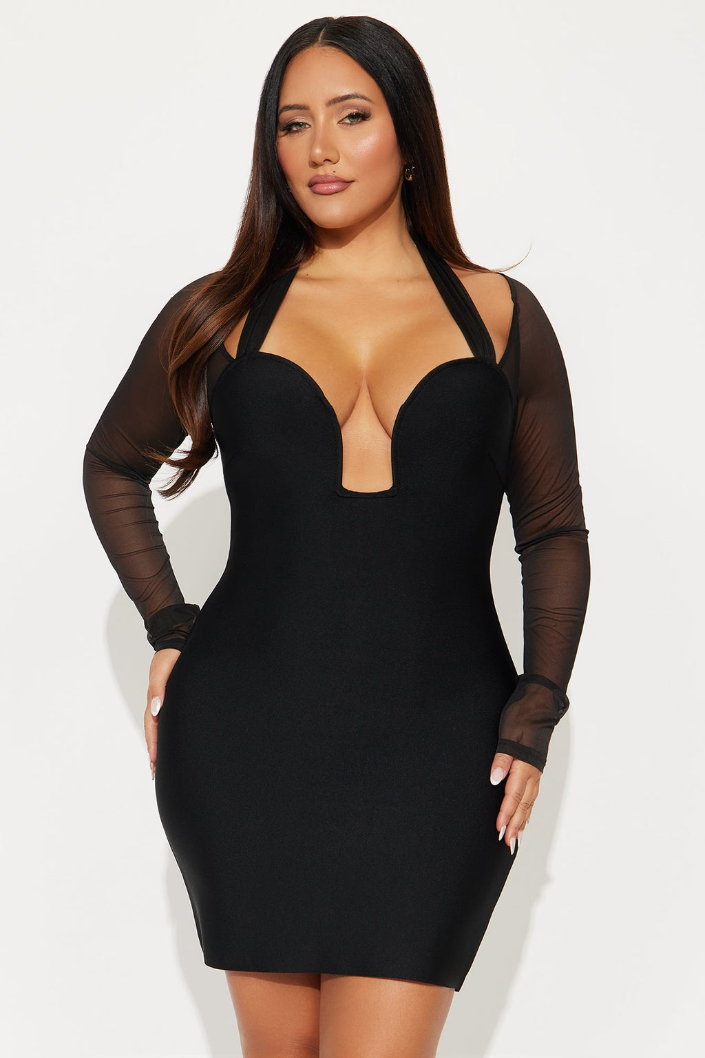 Tall Crave More Bandage Mini Dress - Black