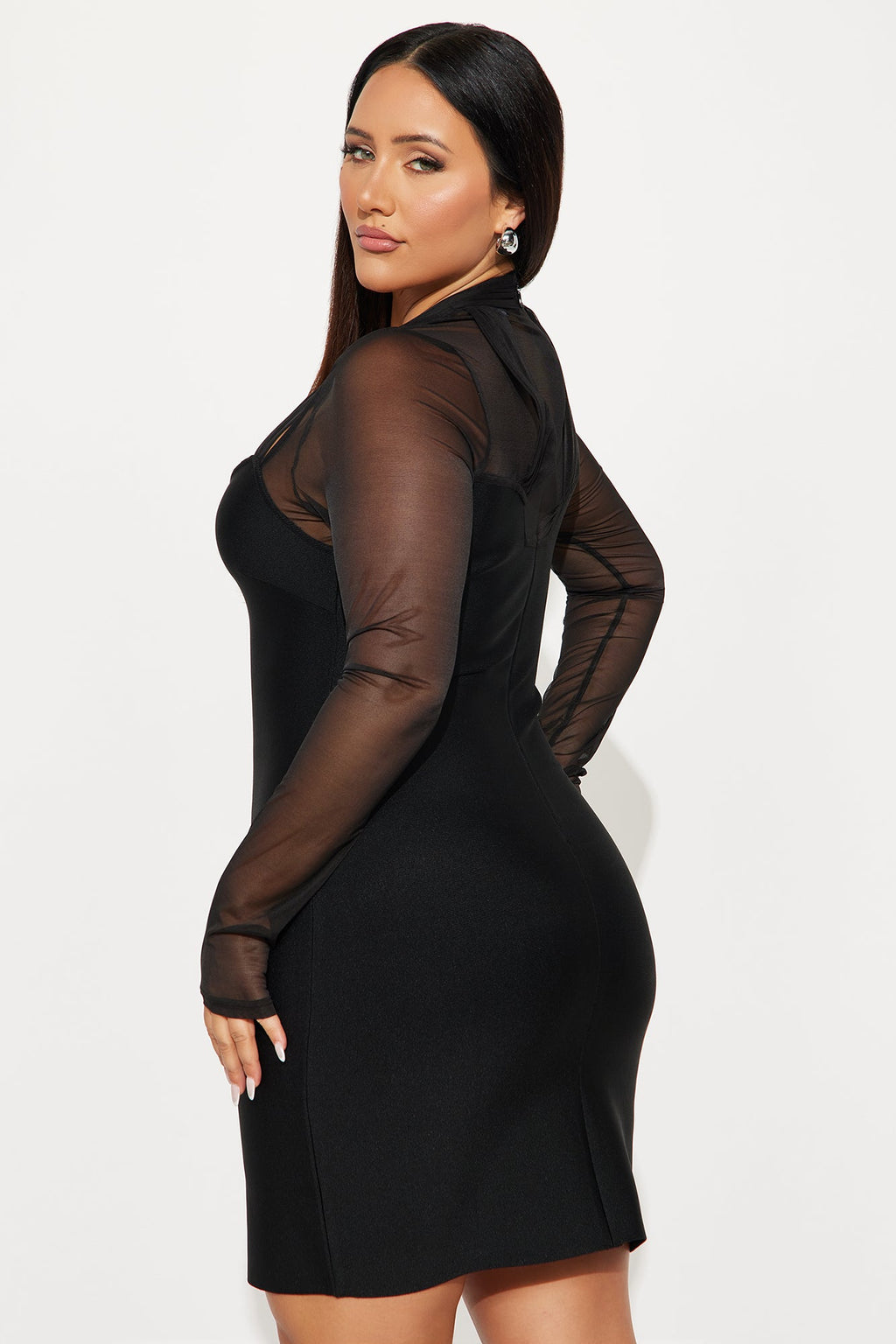 Tall Crave More Bandage Mini Dress - Black