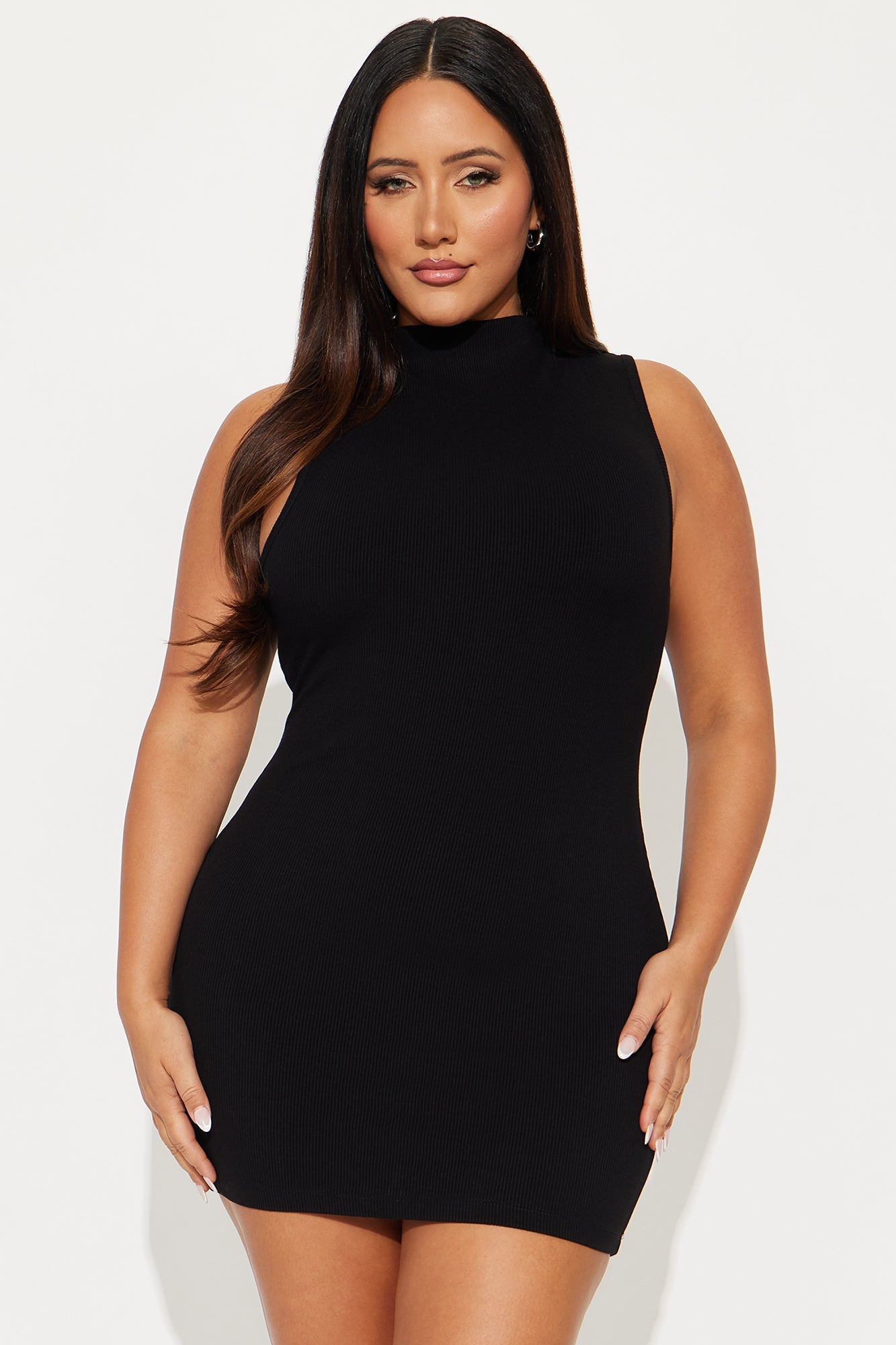 Amber Snatched Mini Dress - Black