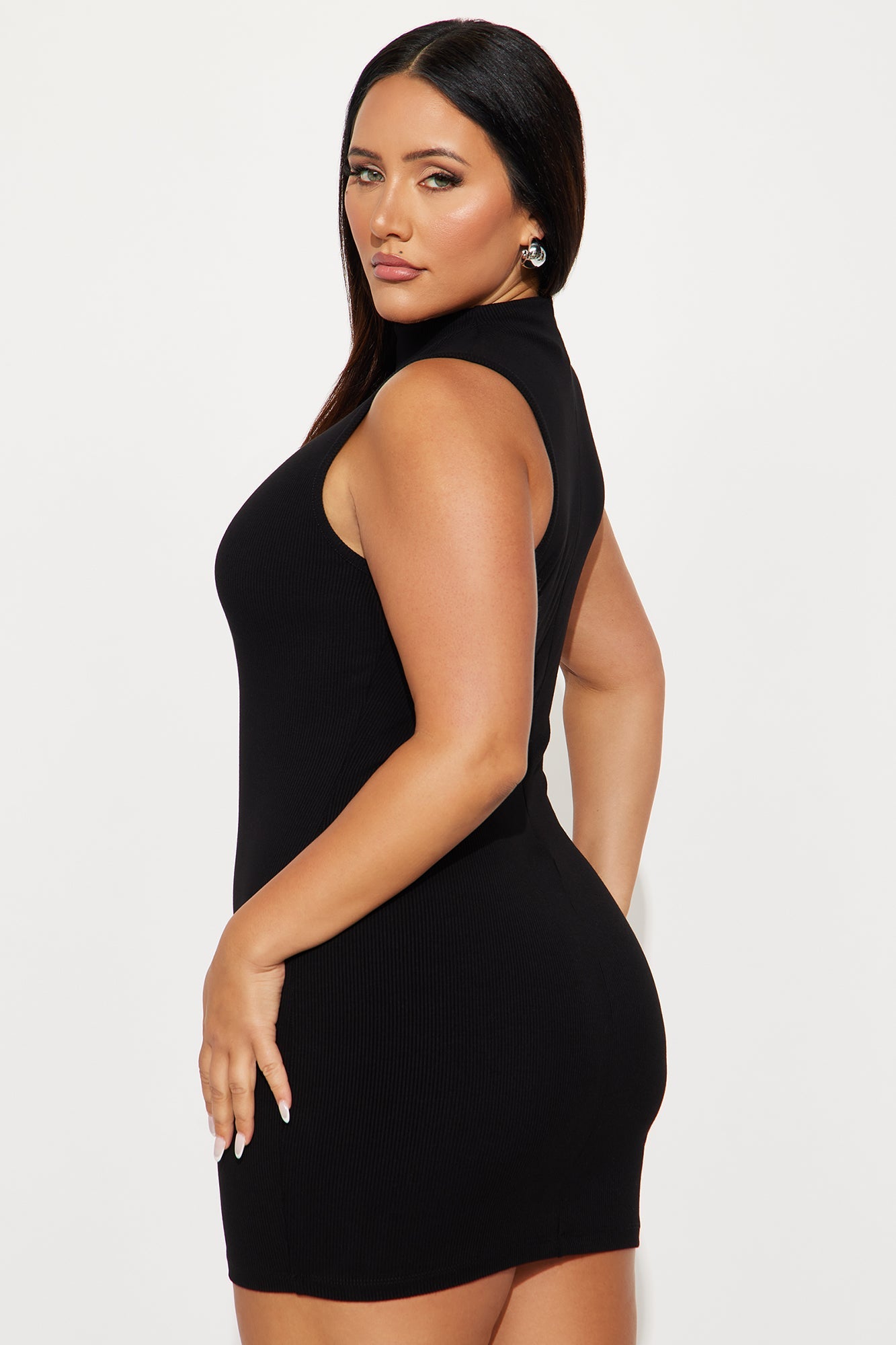 Amber Snatched Mini Dress - Black