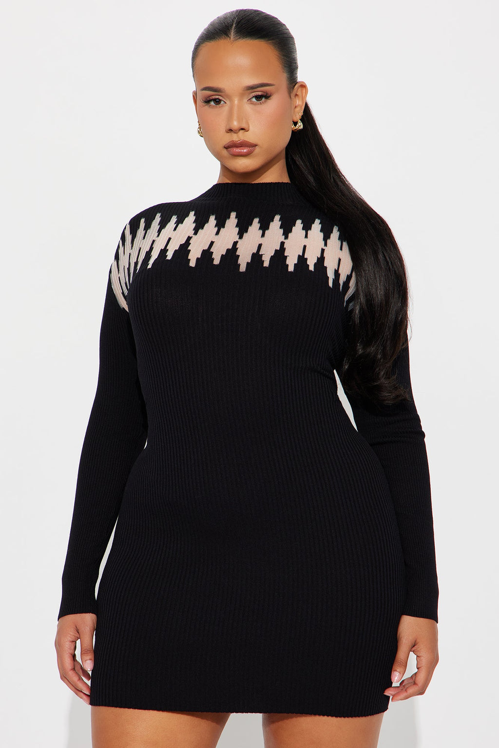 Moss Mini Sweater Dress - Black