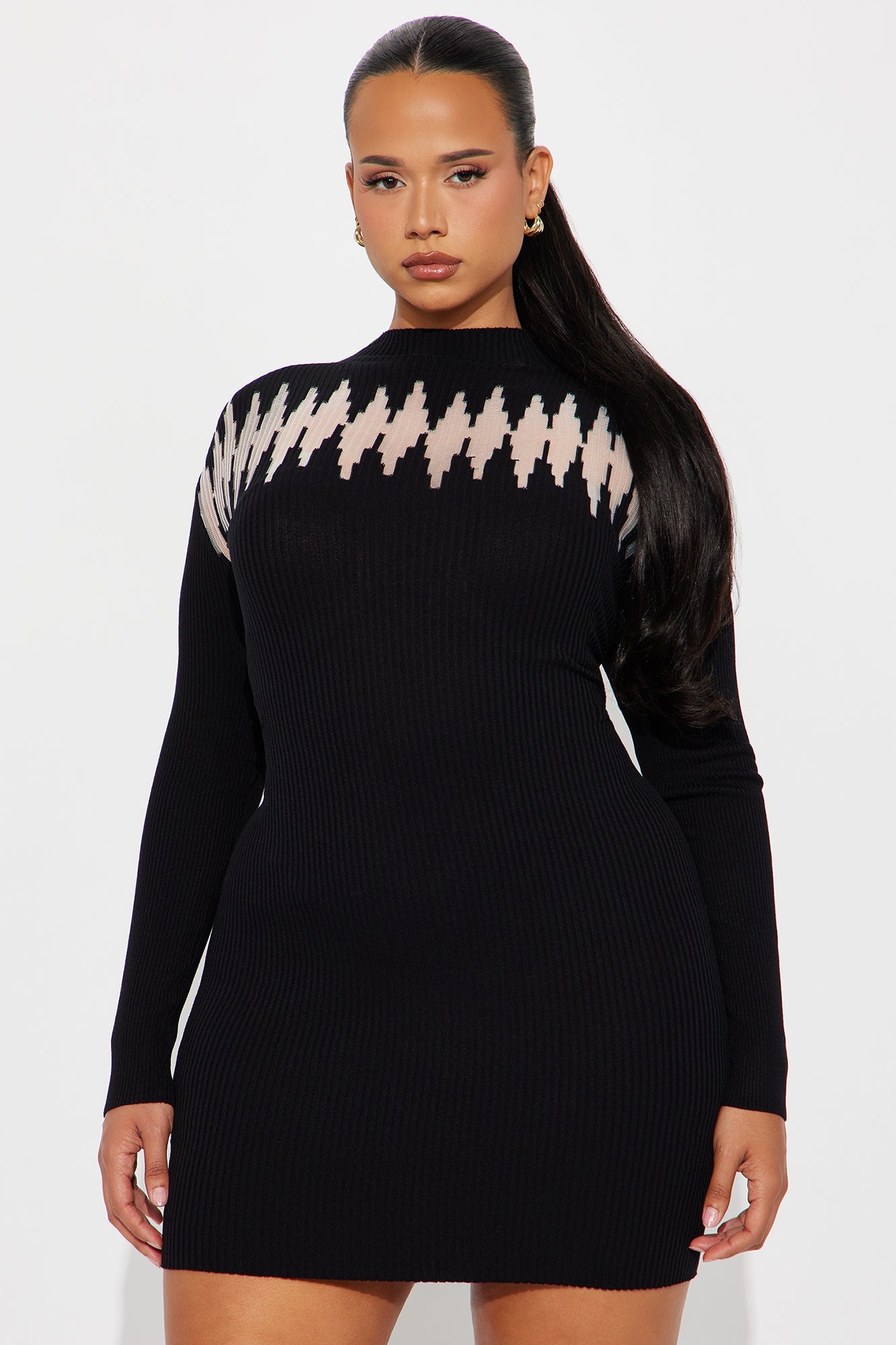 Moss Mini Sweater Dress - Black