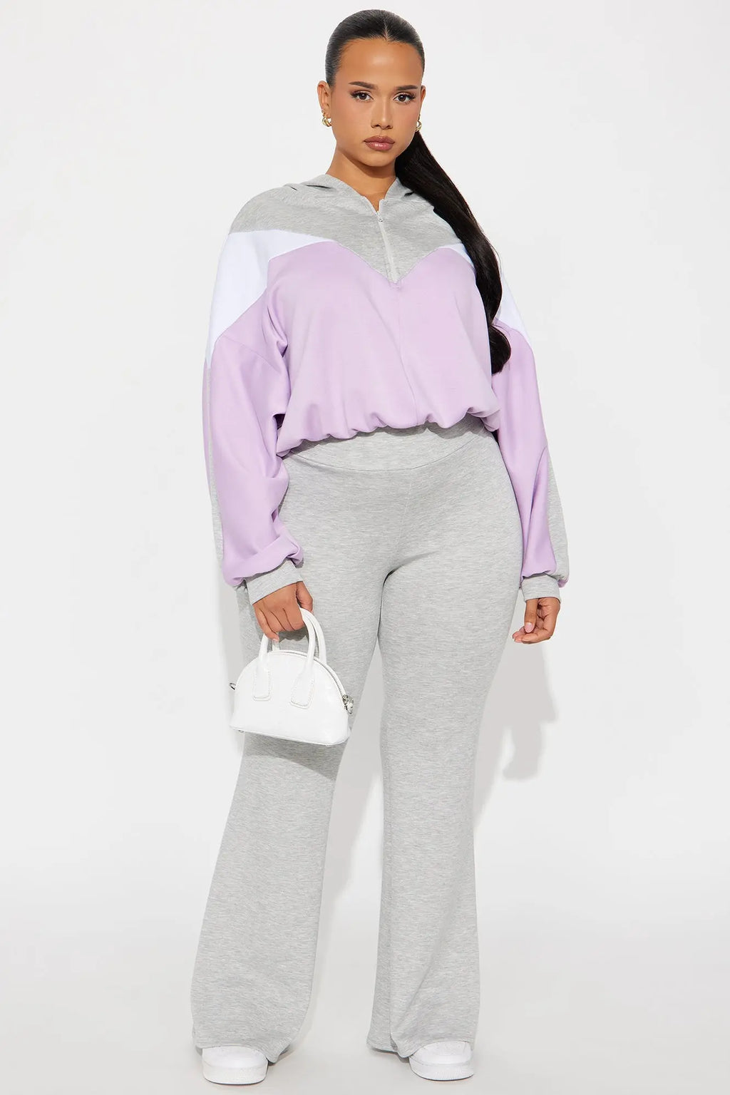 Endless Joy Quarter Zip Pant Set - Lavender 