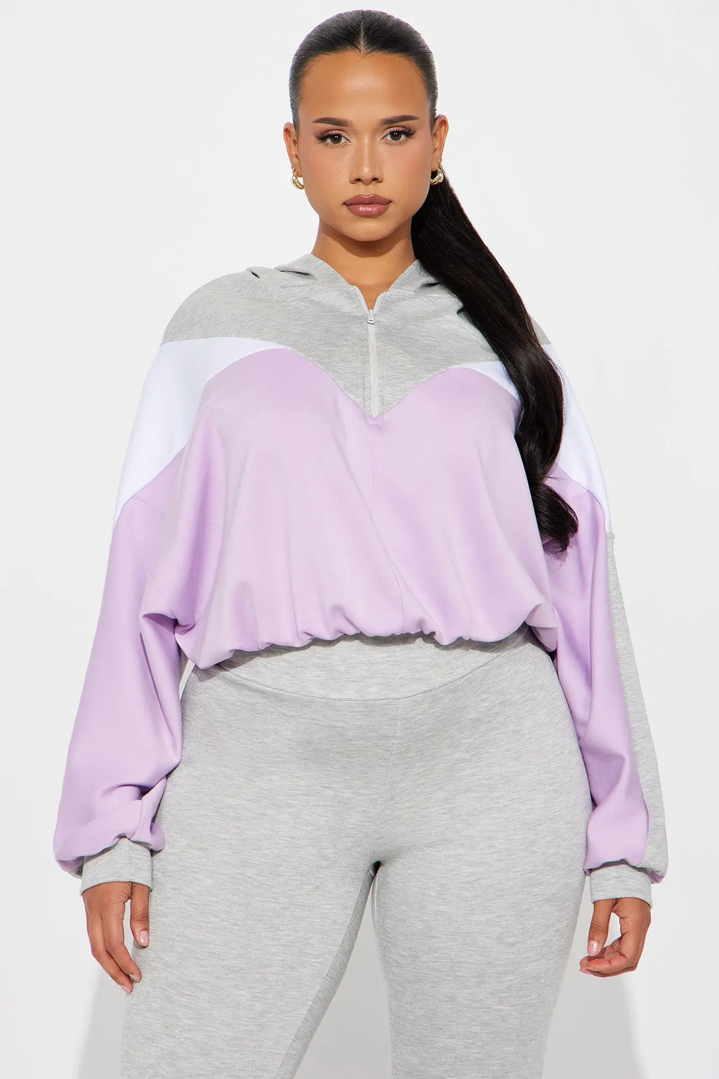 Endless Joy Quarter Zip Pant Set - Lavender 