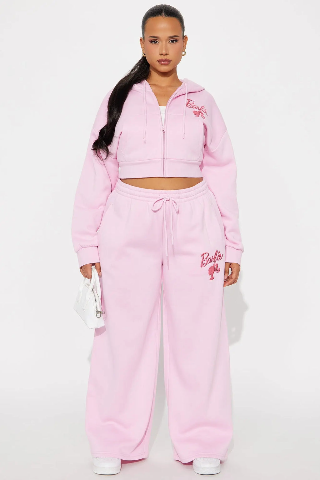 I Feel Fantastic Barbie Fleece Pants - Light Pink 