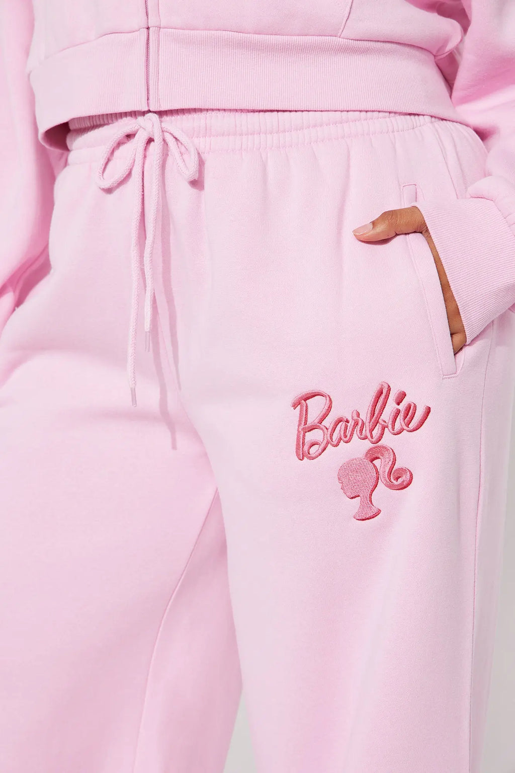 I Feel Fantastic Barbie Fleece Pants - Light Pink 