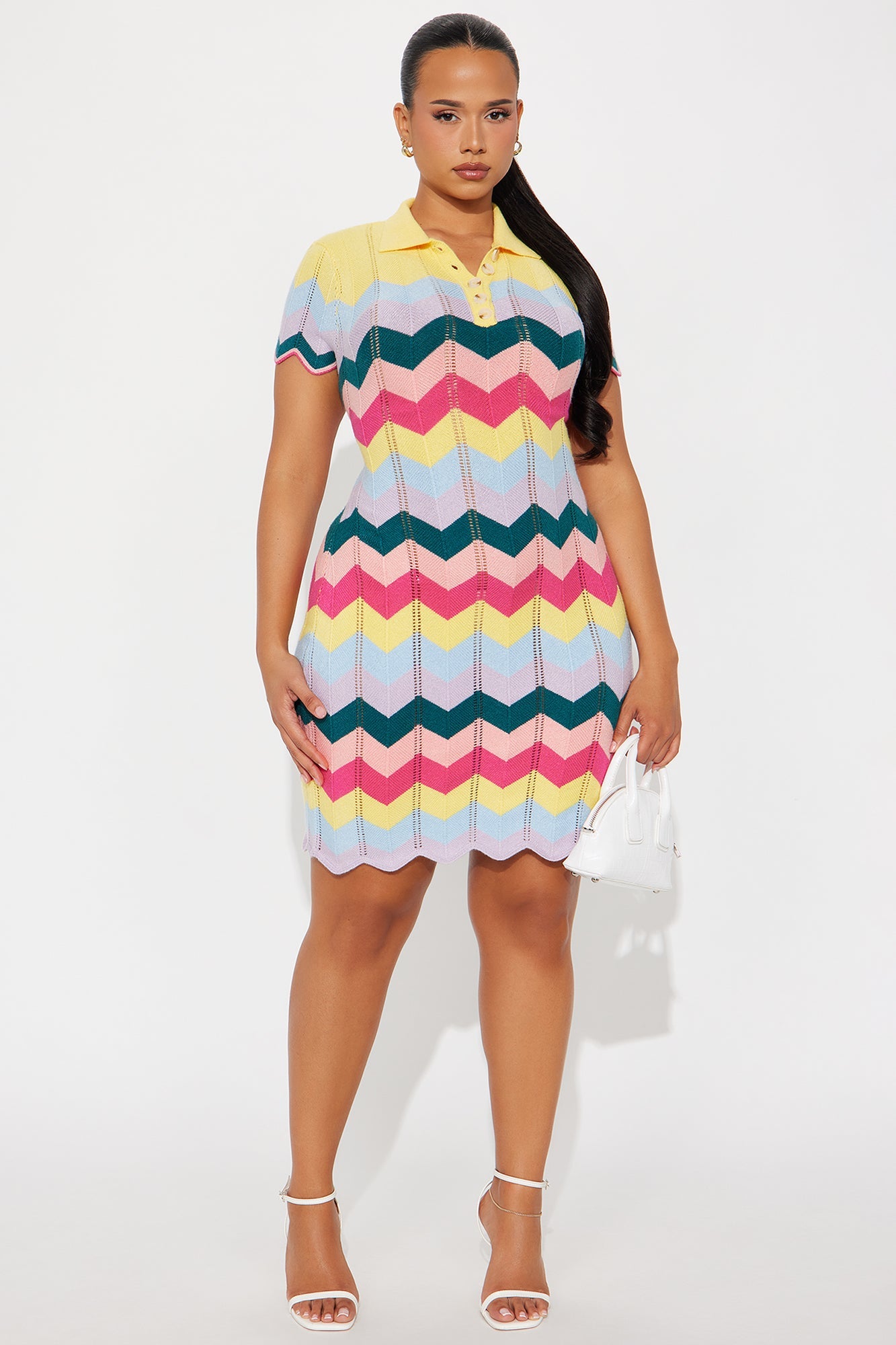 Tall Always Happy Knit Mini Dress - Multi Color