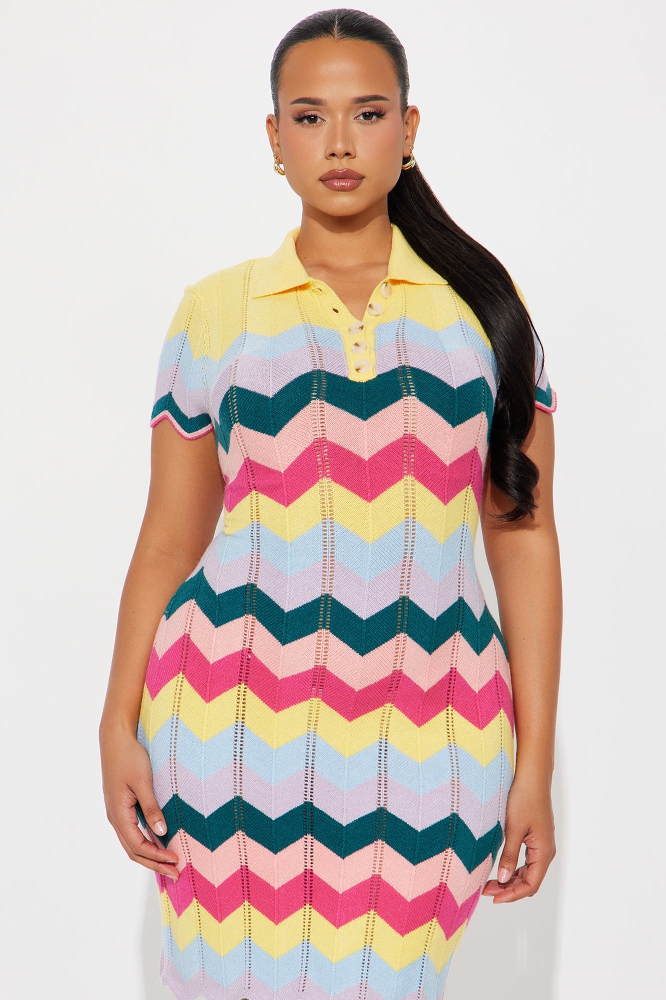 Tall Always Happy Knit Mini Dress - Multi Color