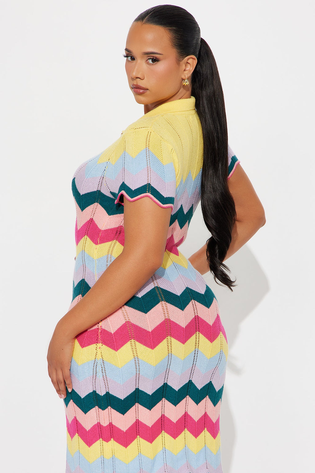 Tall Always Happy Knit Mini Dress - Multi Color
