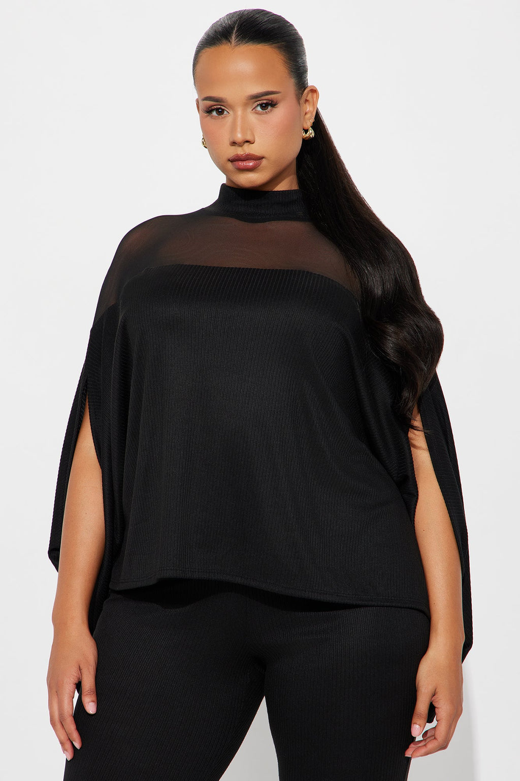 Alice Mock Neck Pant Set - Black