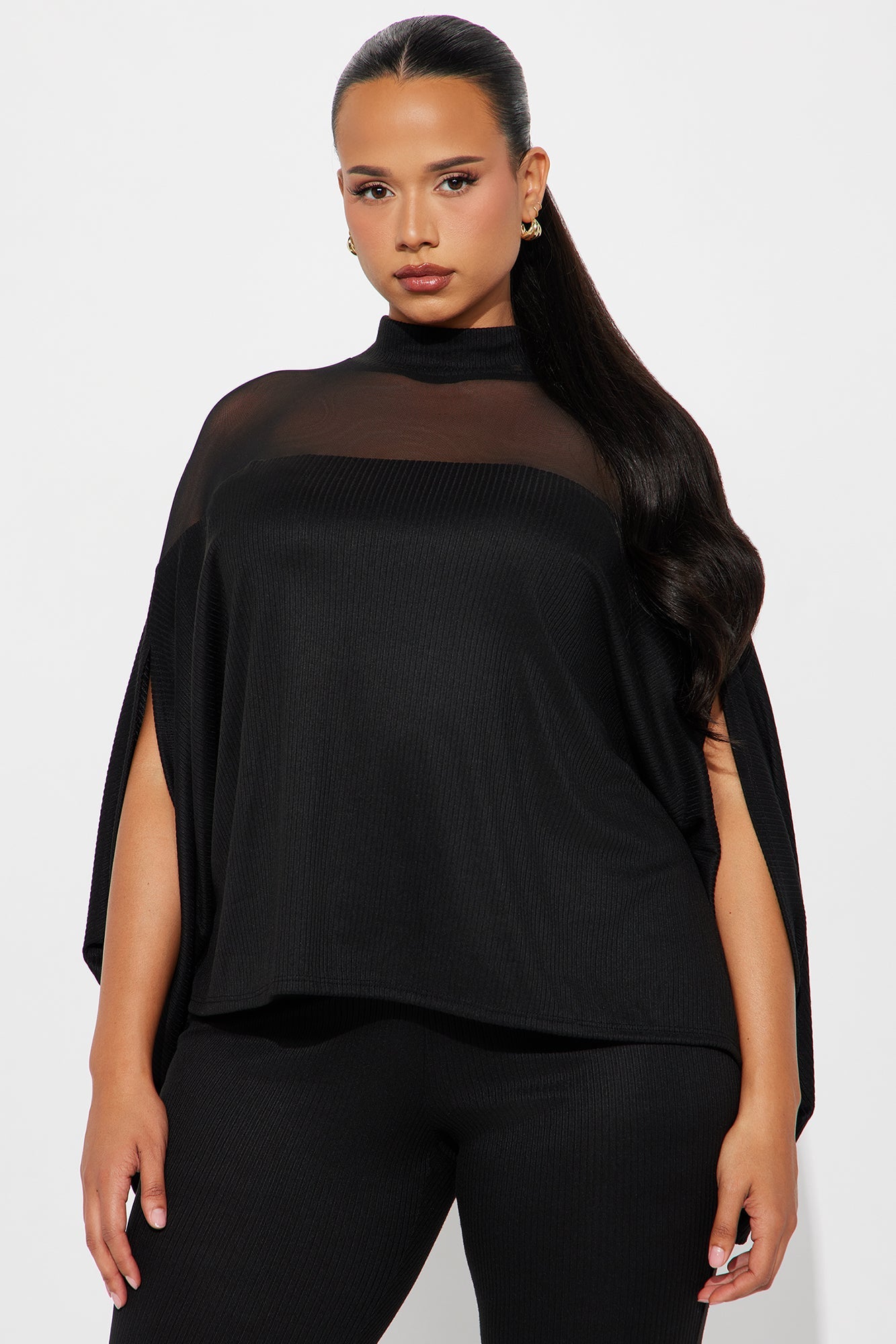 Alice Mock Neck Pant Set - Black