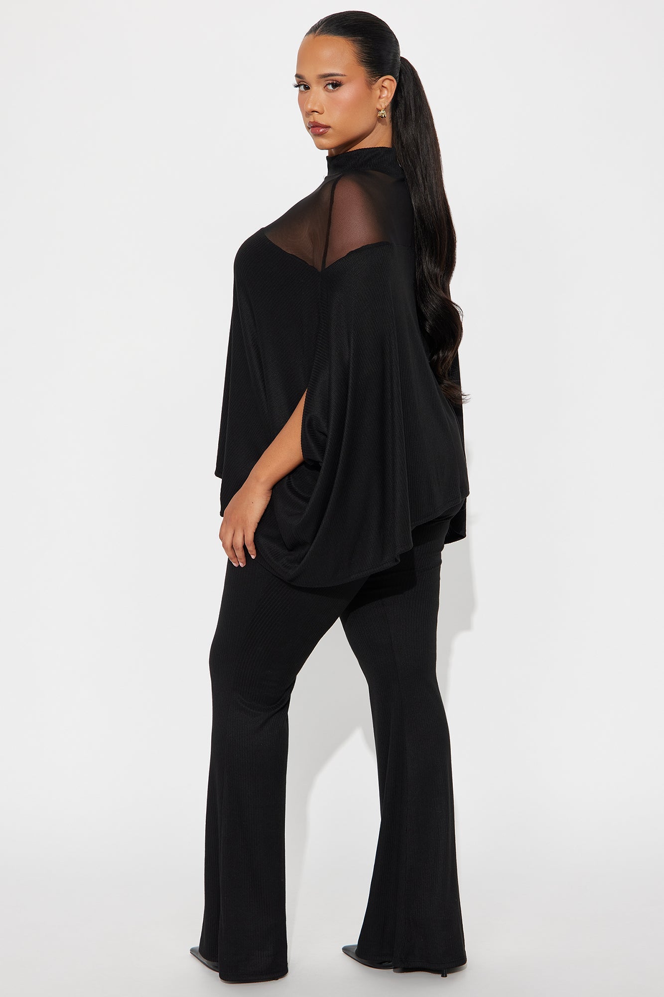 Alice Mock Neck Pant Set - Black