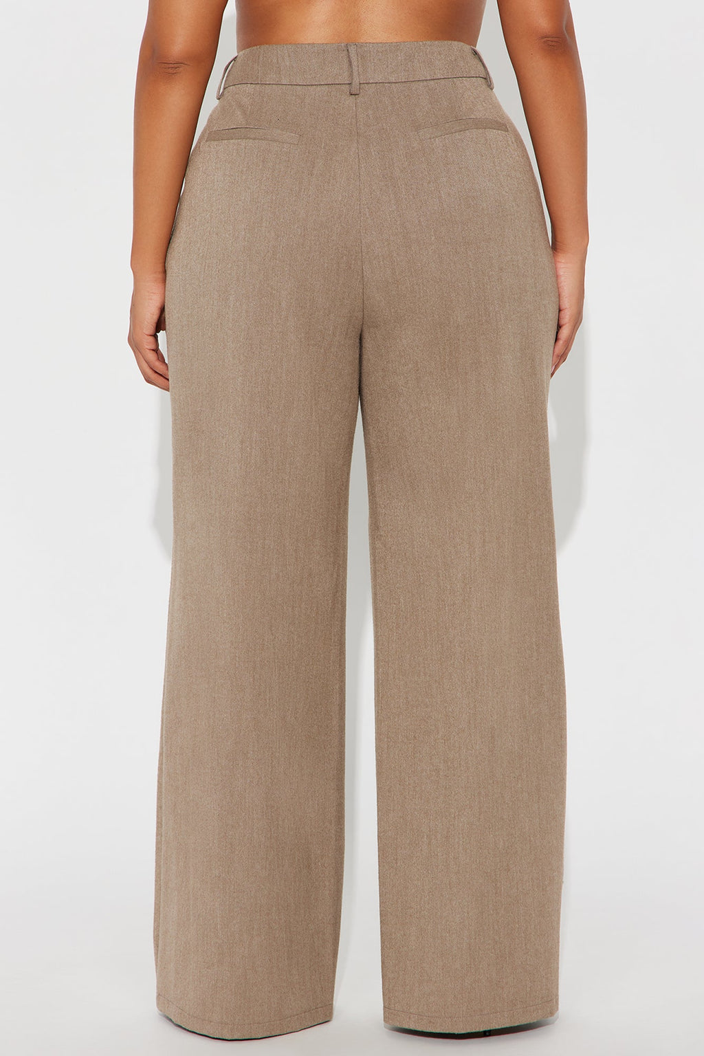 Level Of Sophistication Crepe Woven Wide Leg Trouser Pant - Mocha