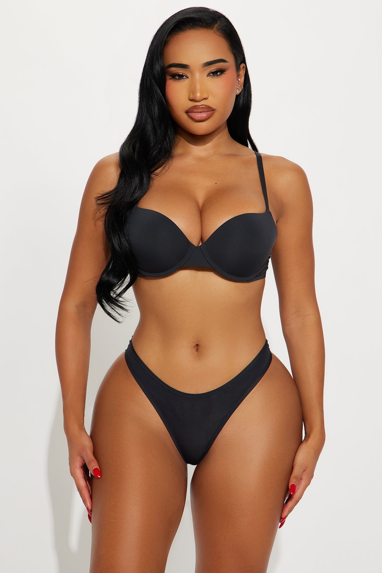 Nova Push Up Demi Bra - Black