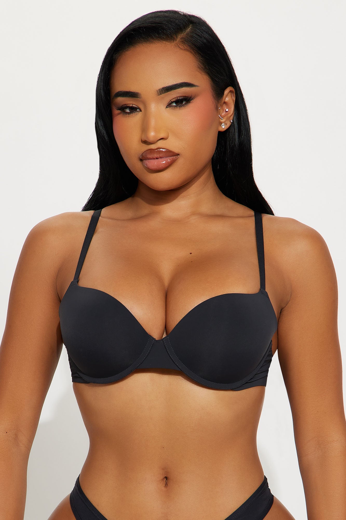 Nova Push Up Demi Bra - Black