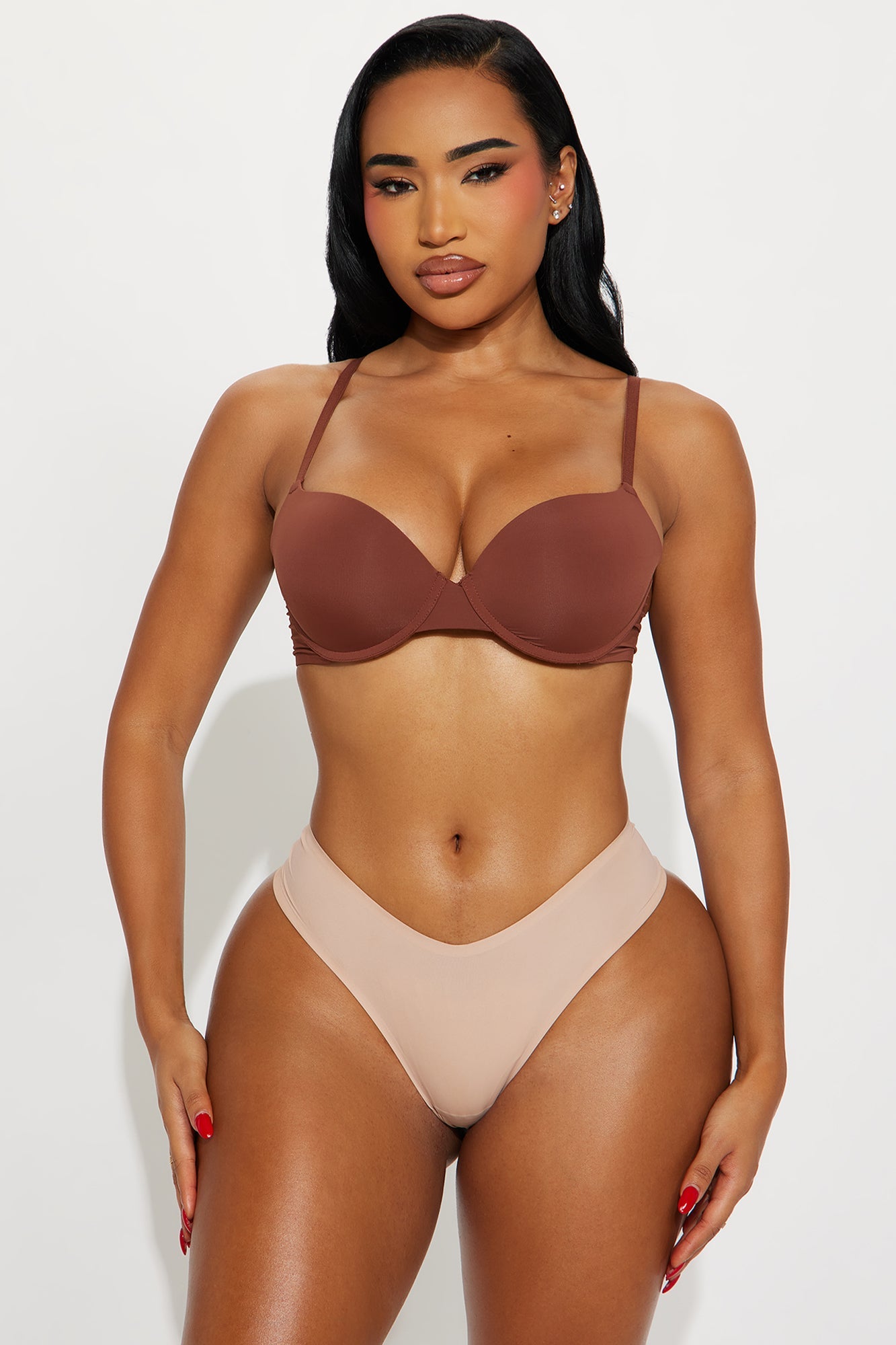 Nova Push Up Demi Bra - Chocolate