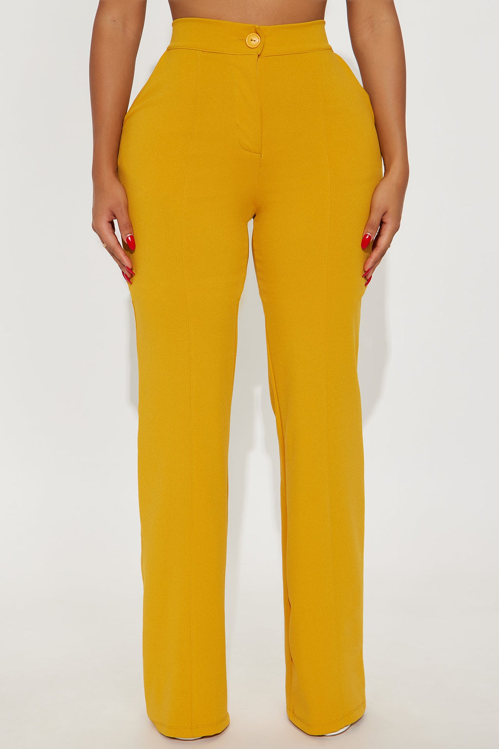 Tall Heidi Wide Leg Trouser Pant - Mustard