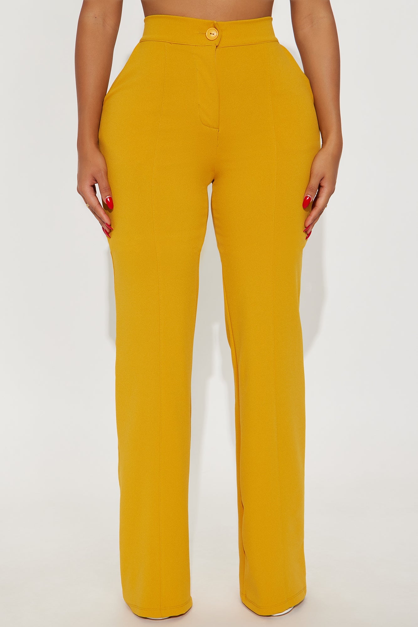Tall Heidi Wide Leg Trouser Pant - Mustard