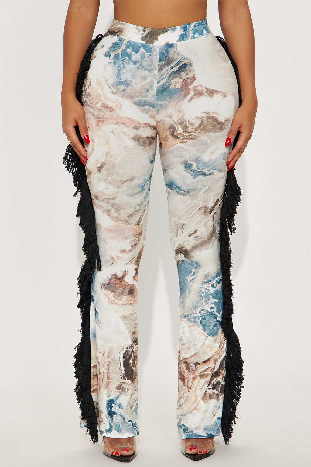 All At Once Fringe Flare Pant - Blue/combo