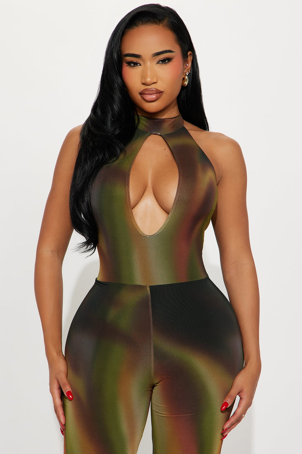 Gabriella Mesh Wide Leg Jumpsuit - Black/combo