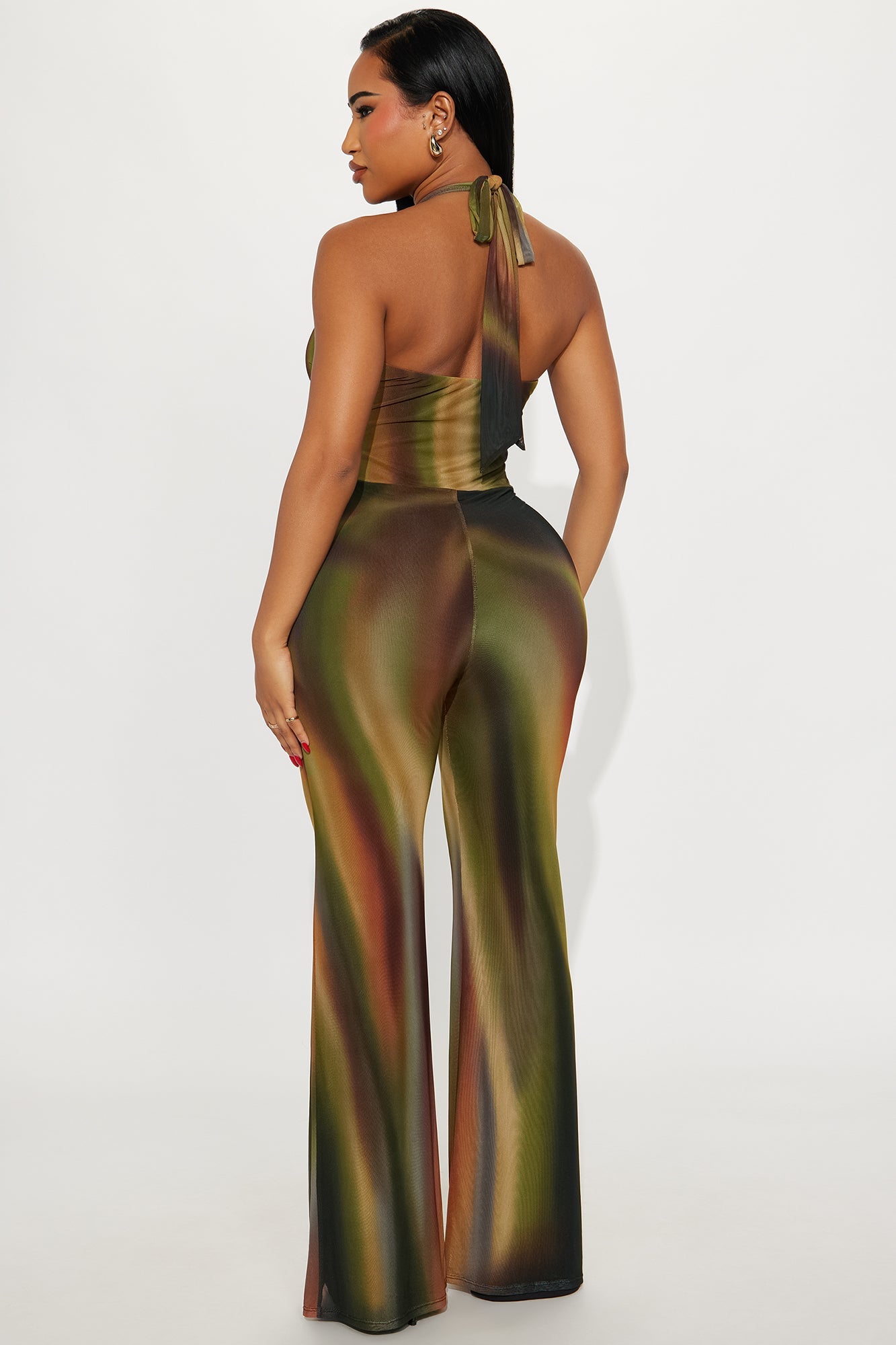 Gabriella Mesh Wide Leg Jumpsuit - Black/combo