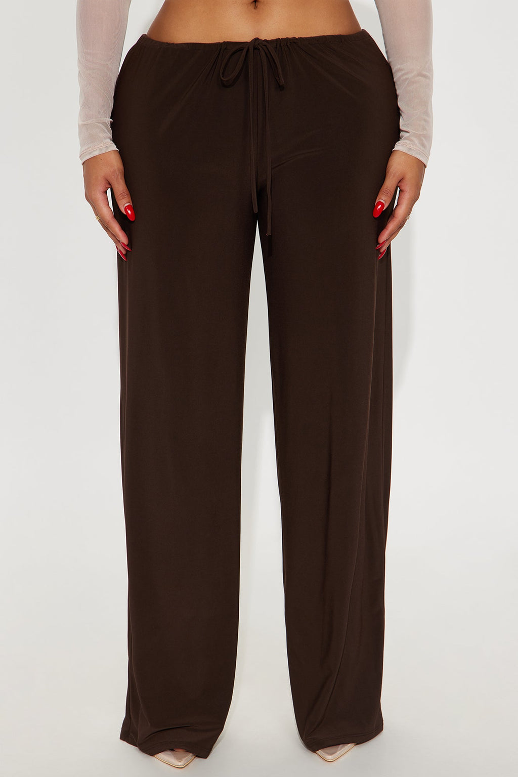 Focused On You Low Rise Wide Leg Pant 32 - Chocolate