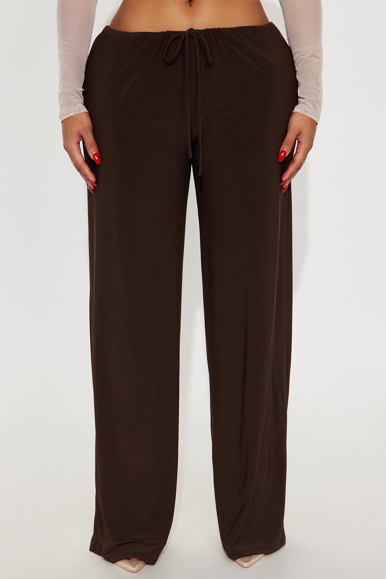 Focused On You Low Rise Wide Leg Pant 32 - Chocolate