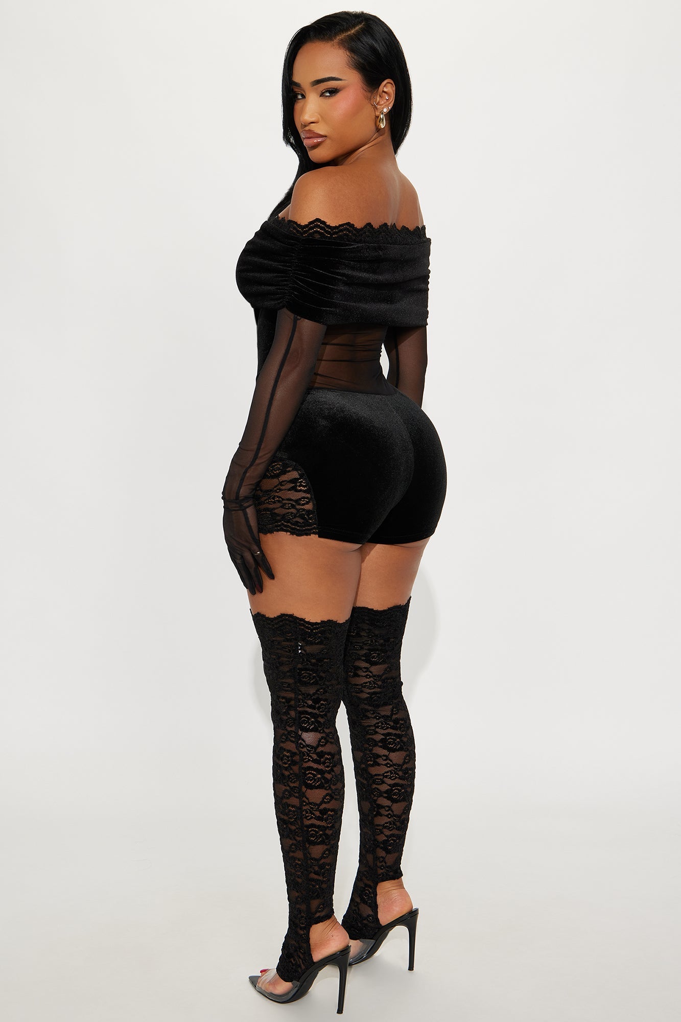 Blow Your Mind 2 Piece Velvet Romper - Black