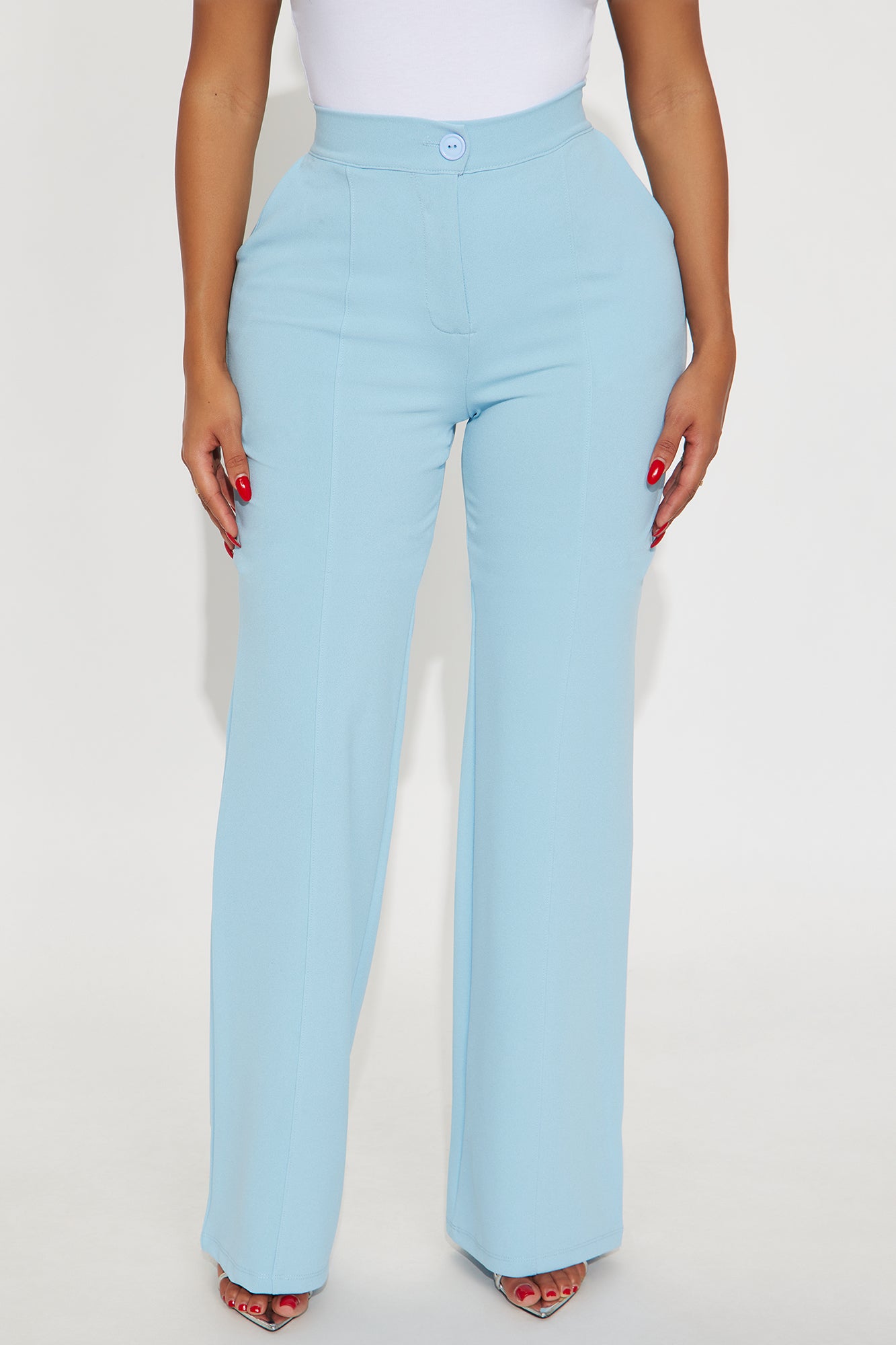 Tall Heidi Wide Leg Trouser Pant - Slate Blue