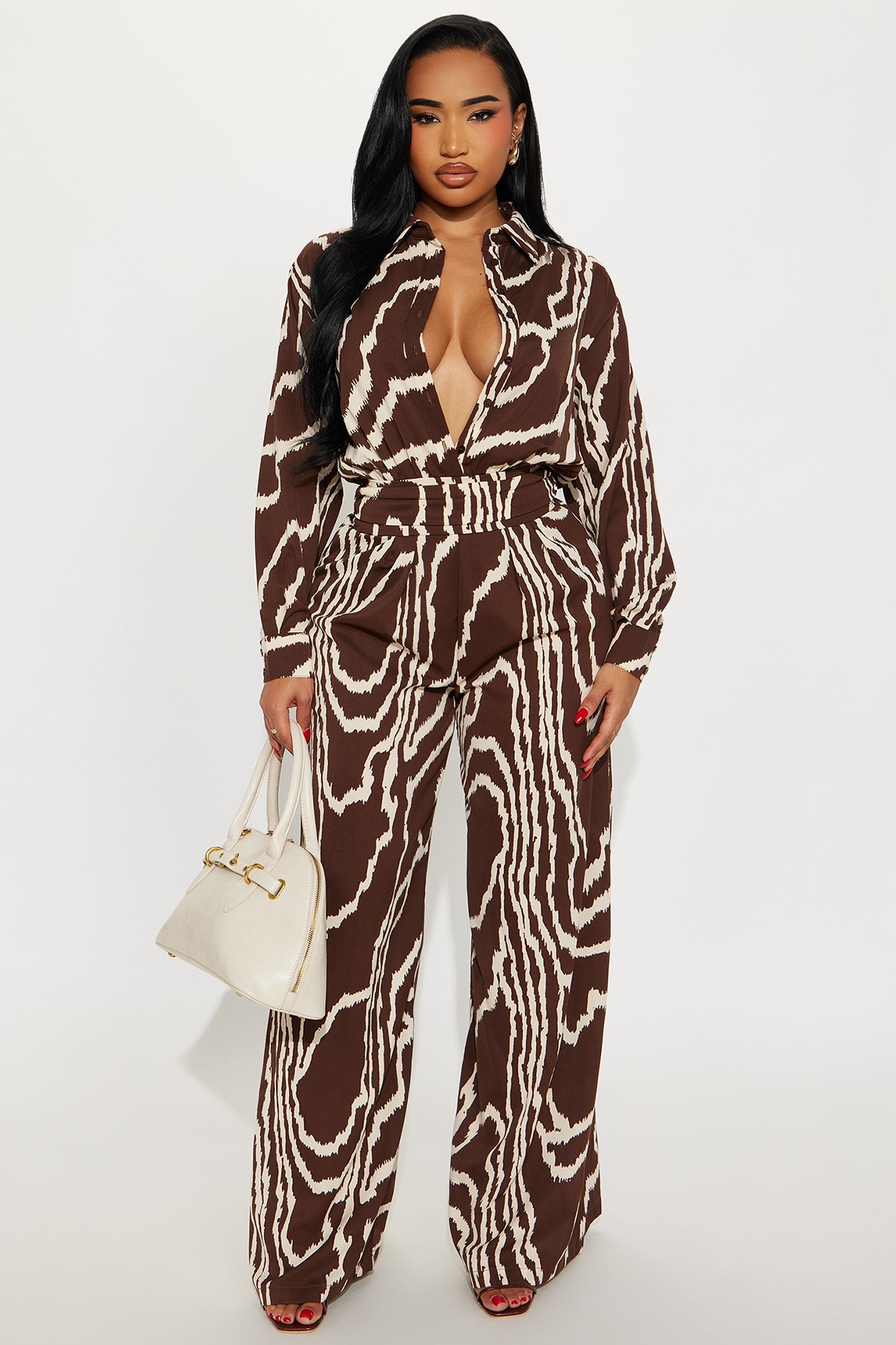 Genesis Long Sleeve Jumpsuit - Chocolate/Combo