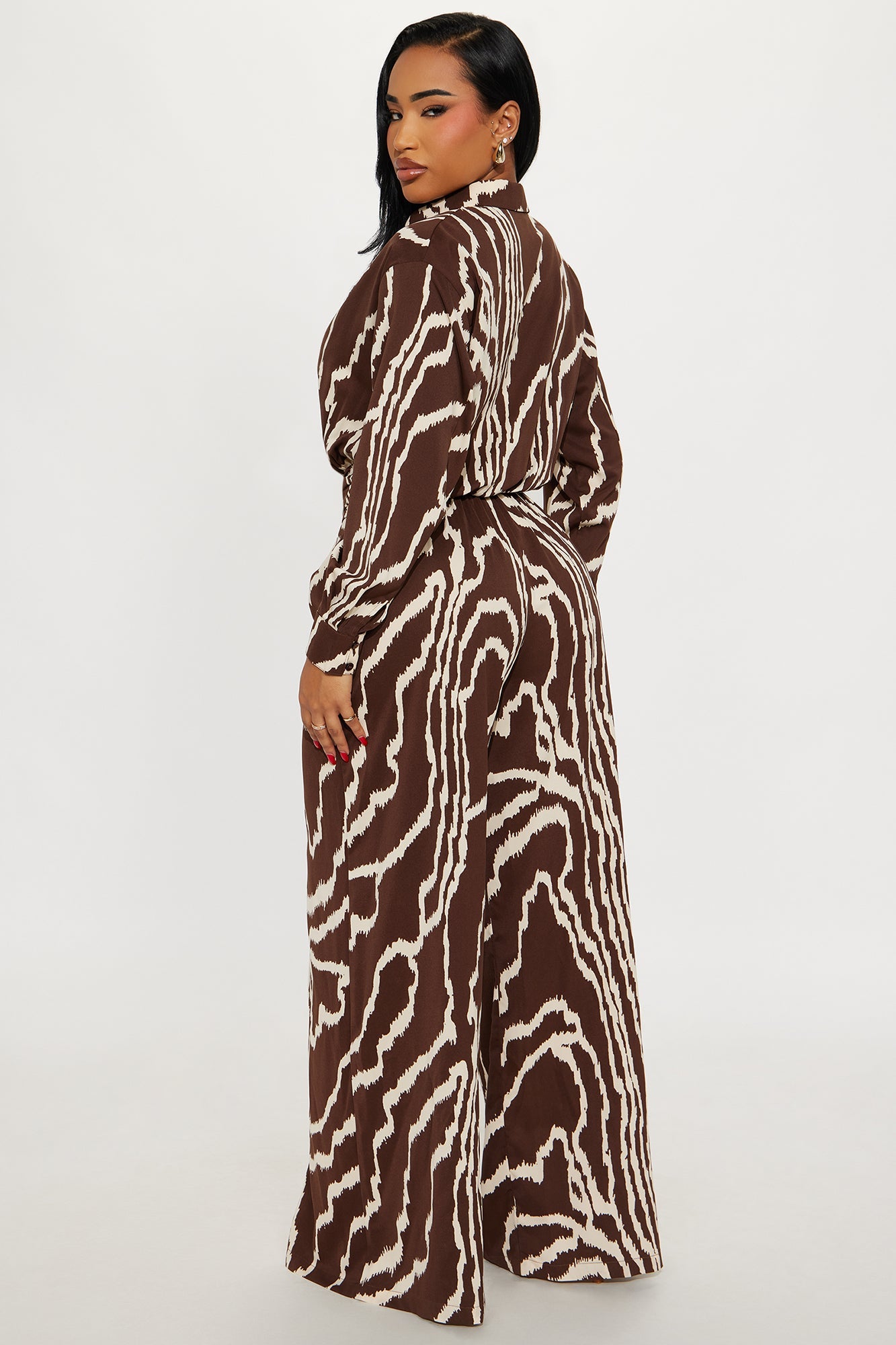 Genesis Long Sleeve Jumpsuit - Chocolate/Combo