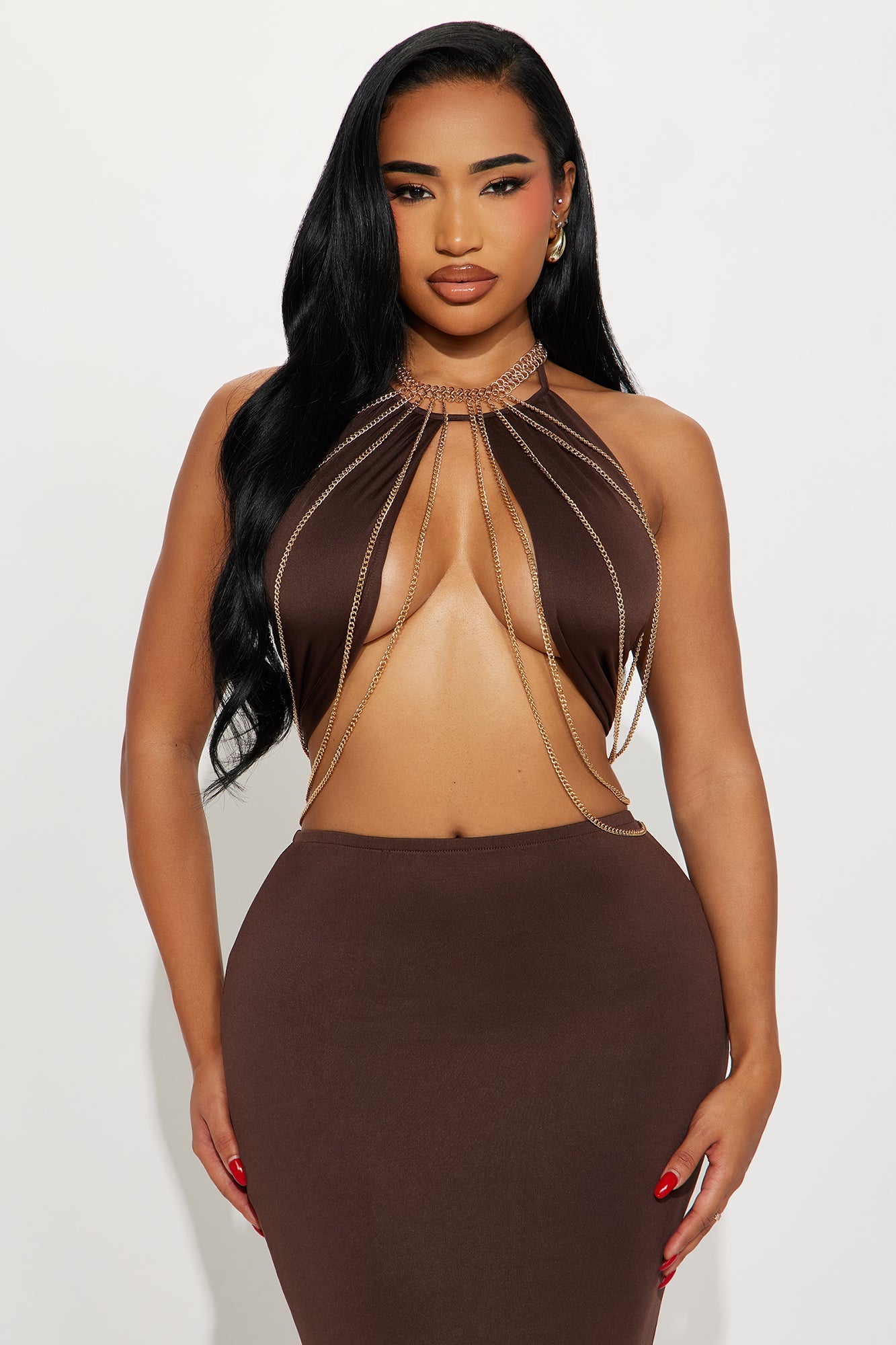 Maribelle Maxi Skirt Set - Brown