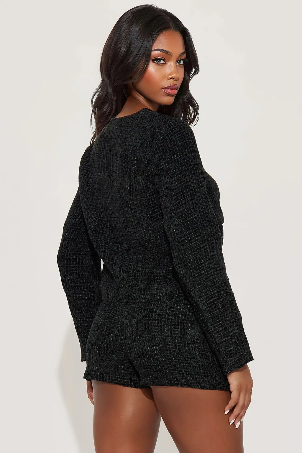 Cassidy Tweed Mini Skort Set - Black 