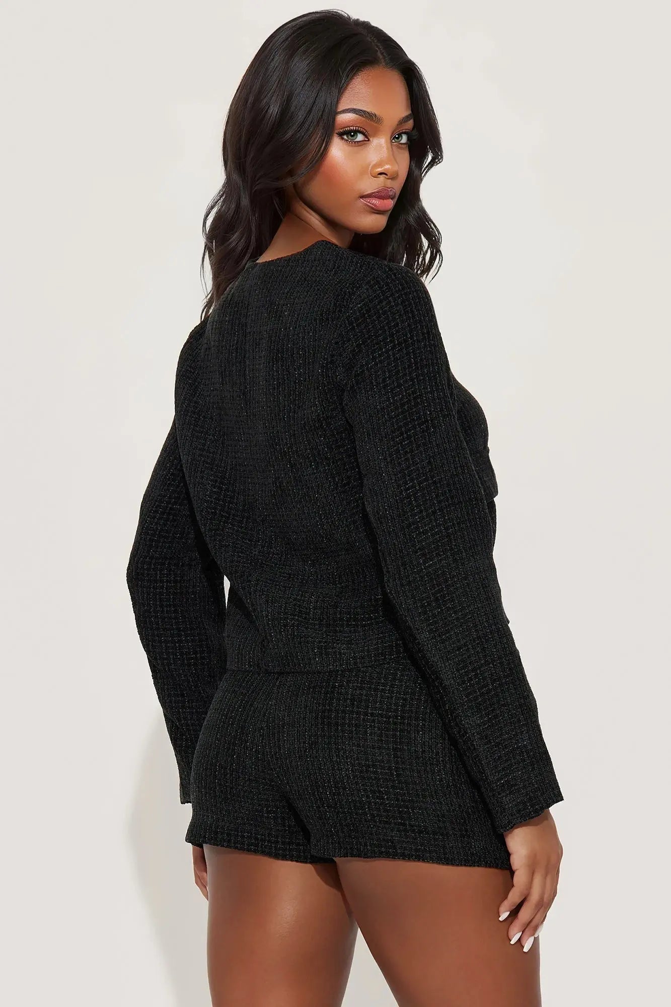 Cassidy Tweed Mini Skort Set - Black 