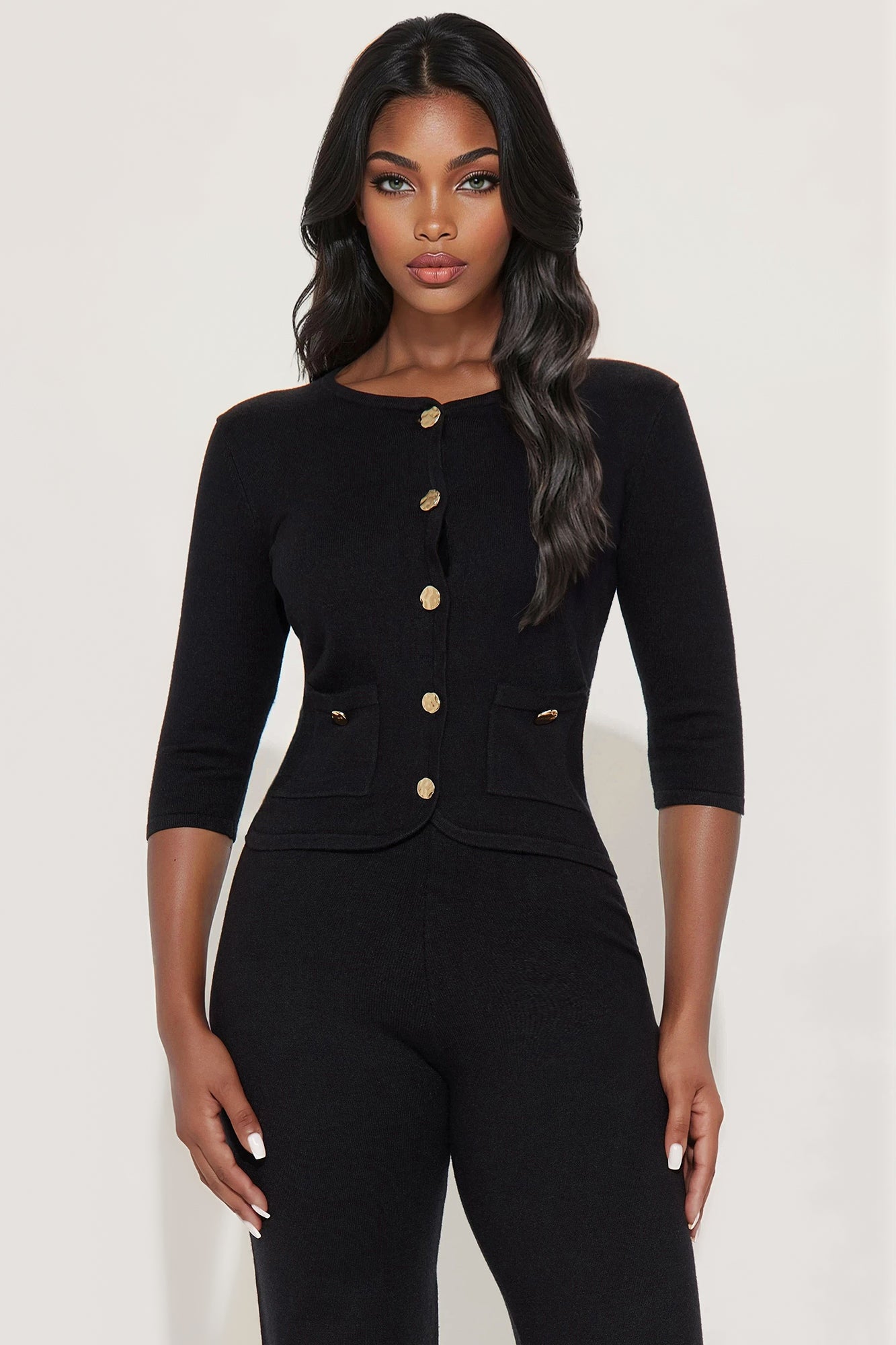 Valerie Sweater Pant Set - Black 