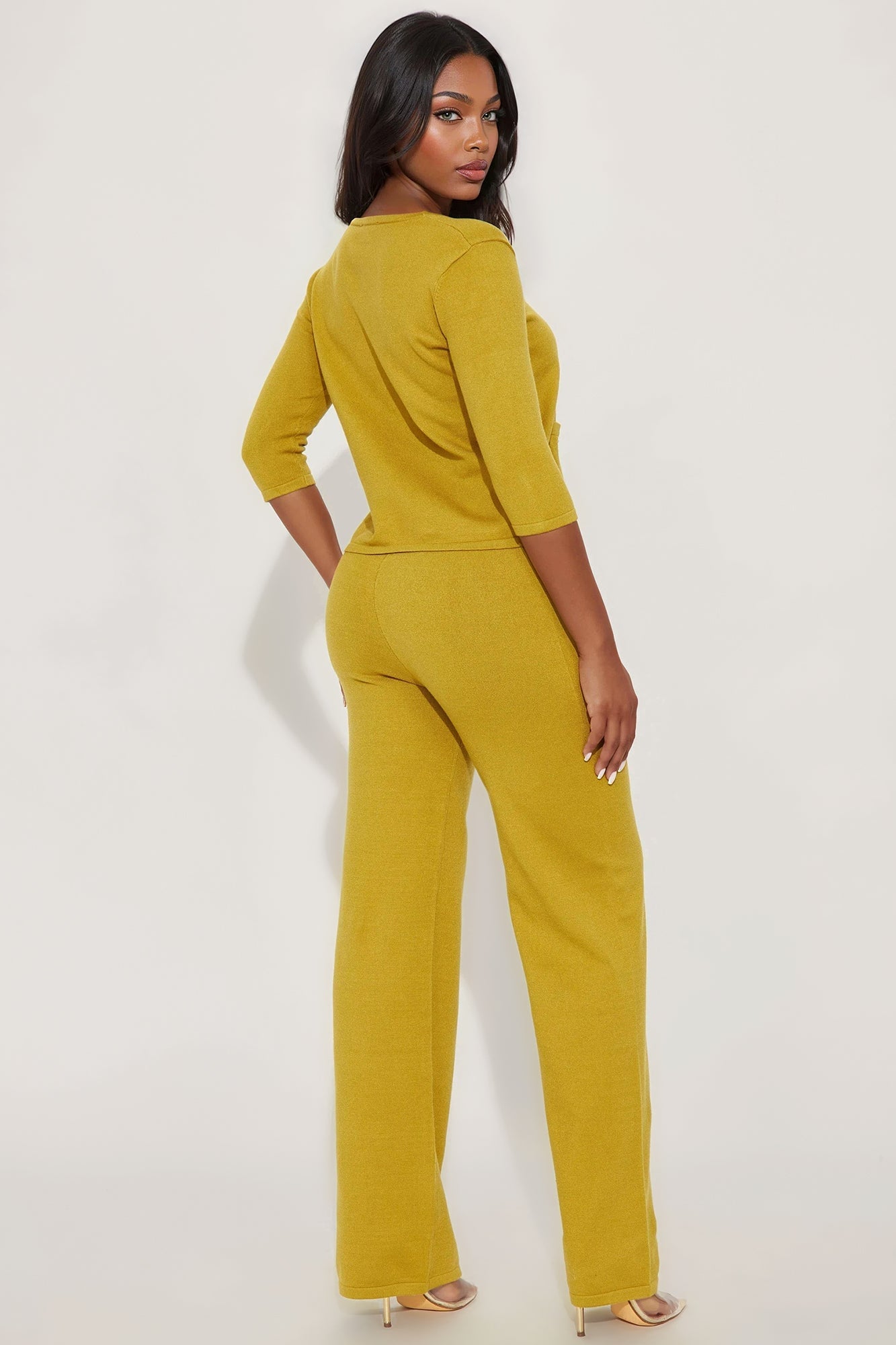 Valerie Sweater Pant Set - Chartreuse 