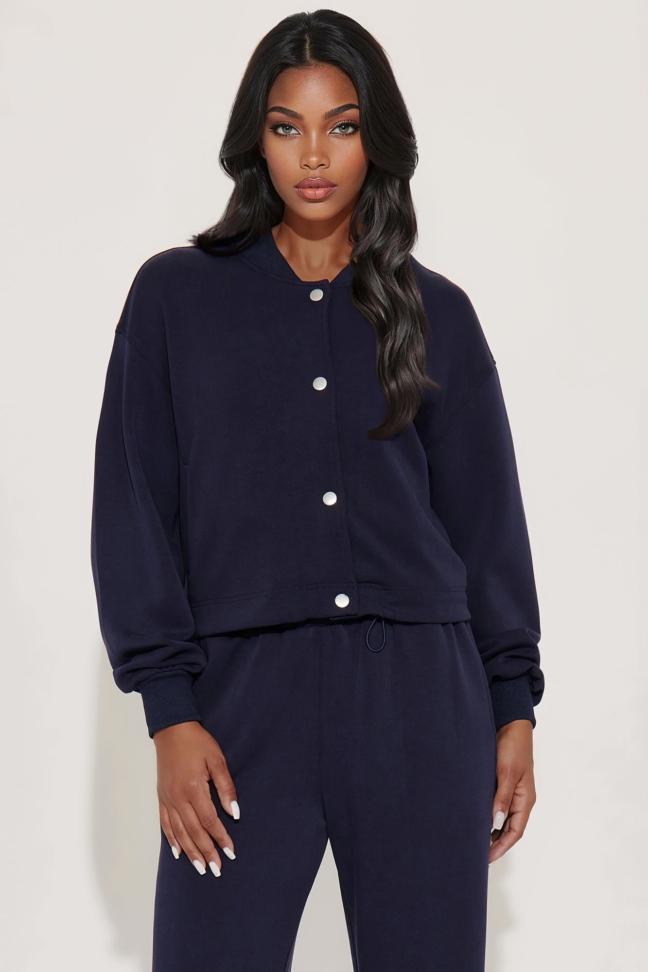 Set The Pace Scuba Pant Set - Navy